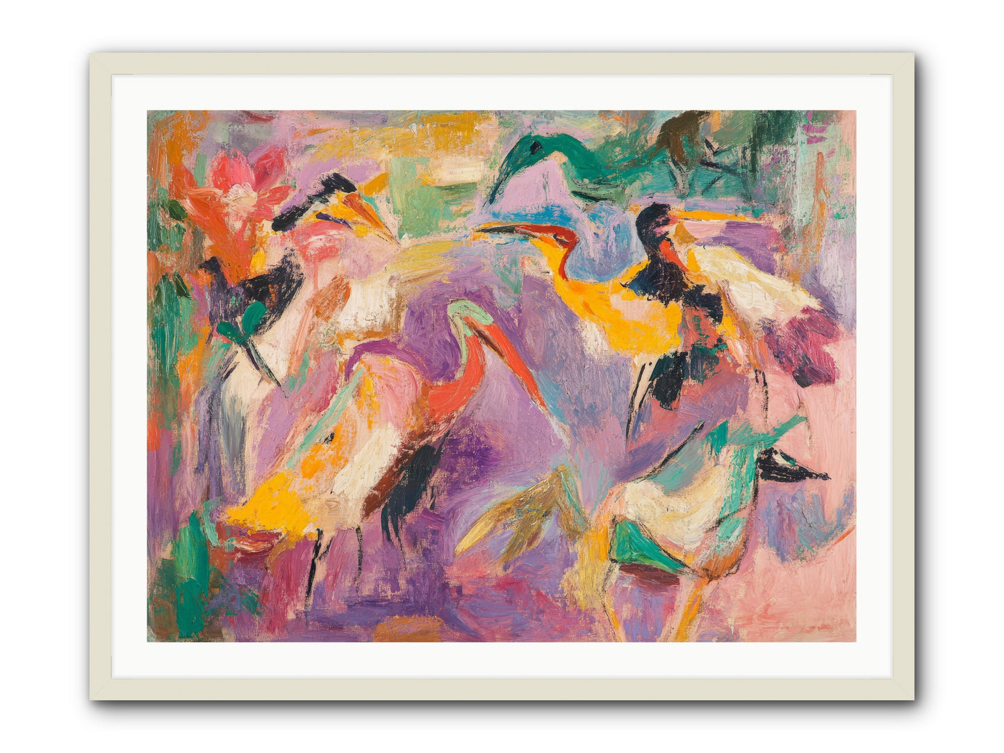 Royal Flock -- Framed Print - White 40x30