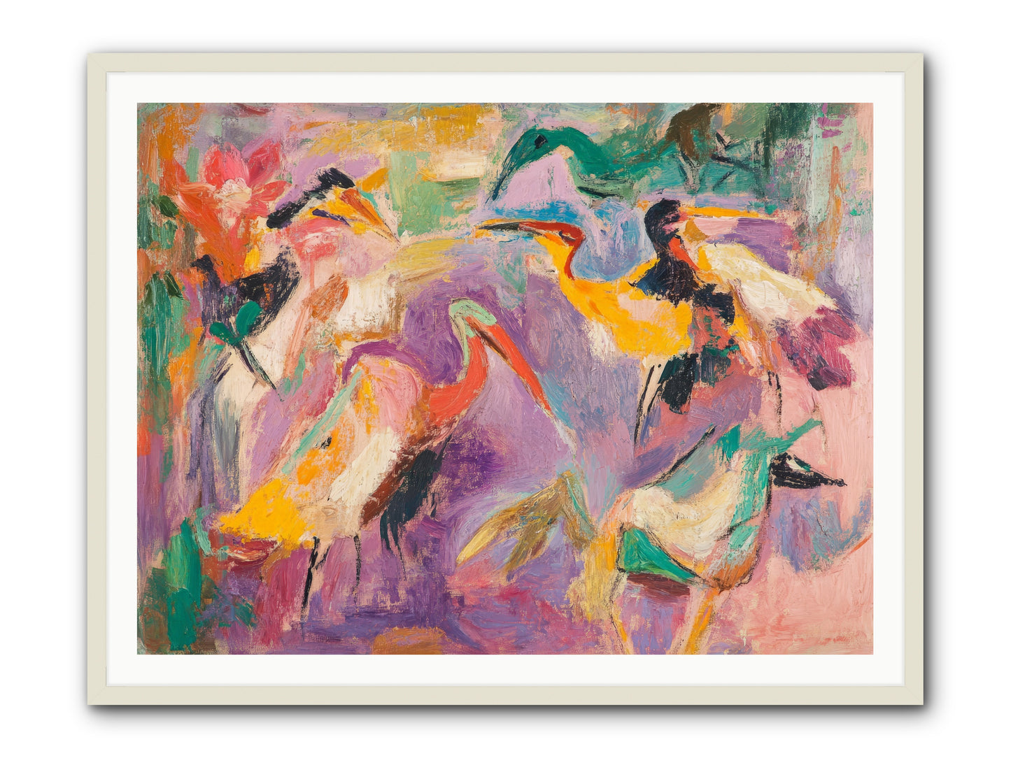 Royal Flock -- Framed Print - White 48x36