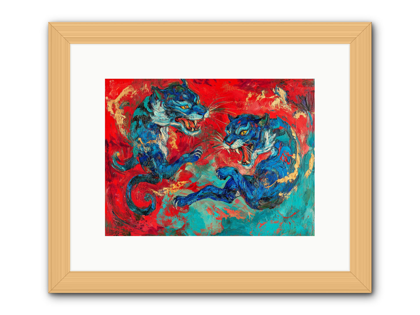 Royal Tiger Ballet -- Framed Print - Natural 12x9