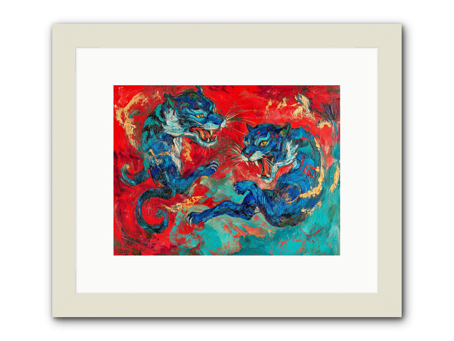 Royal Tiger Ballet -- Framed Print - White 12x9