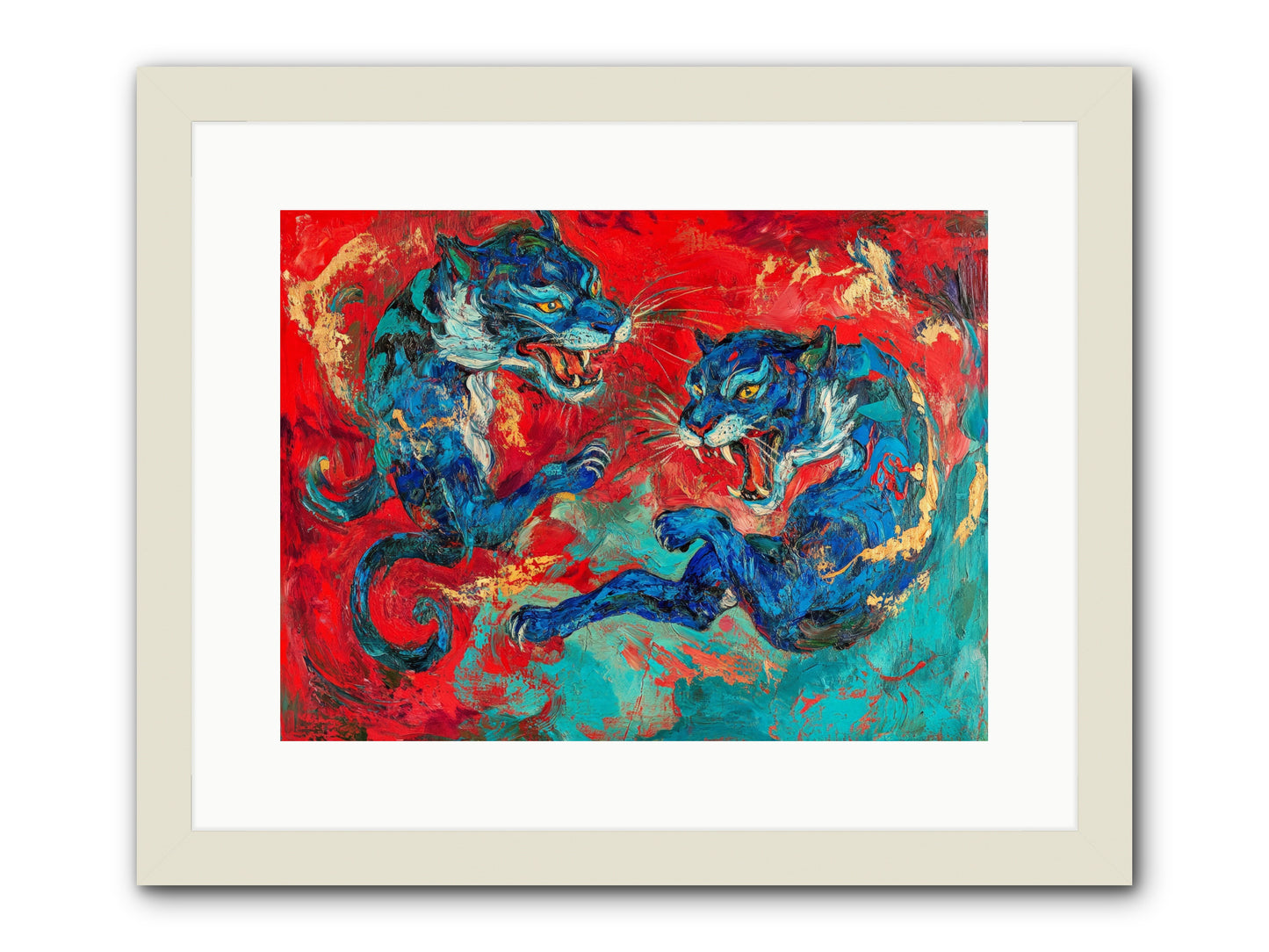 Royal Tiger Ballet -- Framed Print - White 16x12