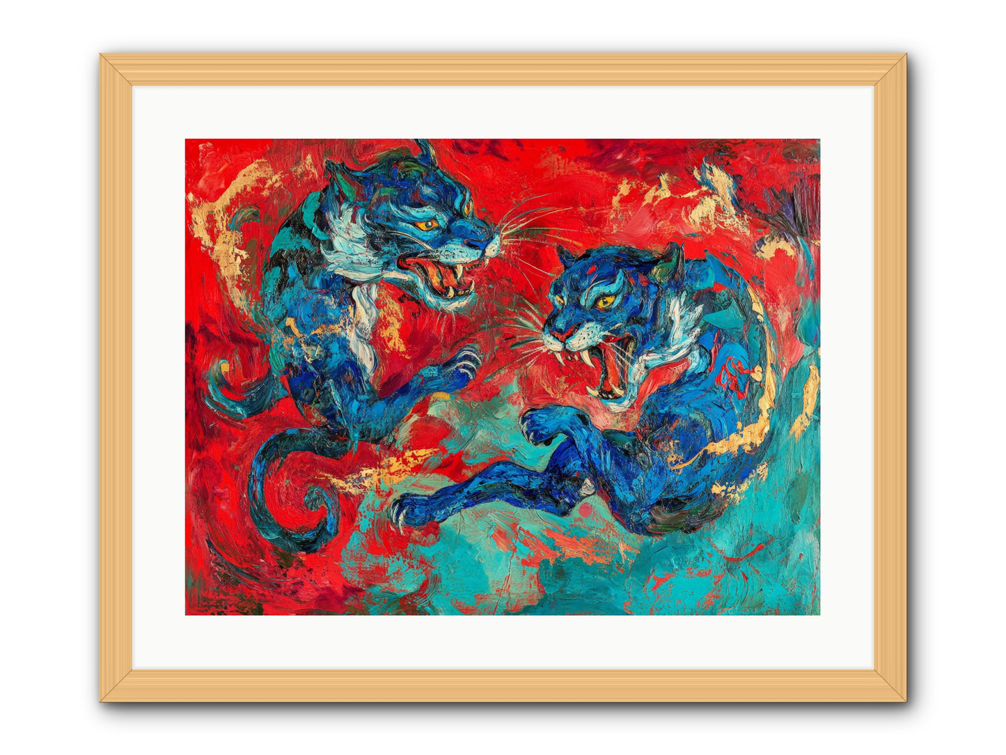 Royal Tiger Ballet -- Framed Print - Natural 24x18