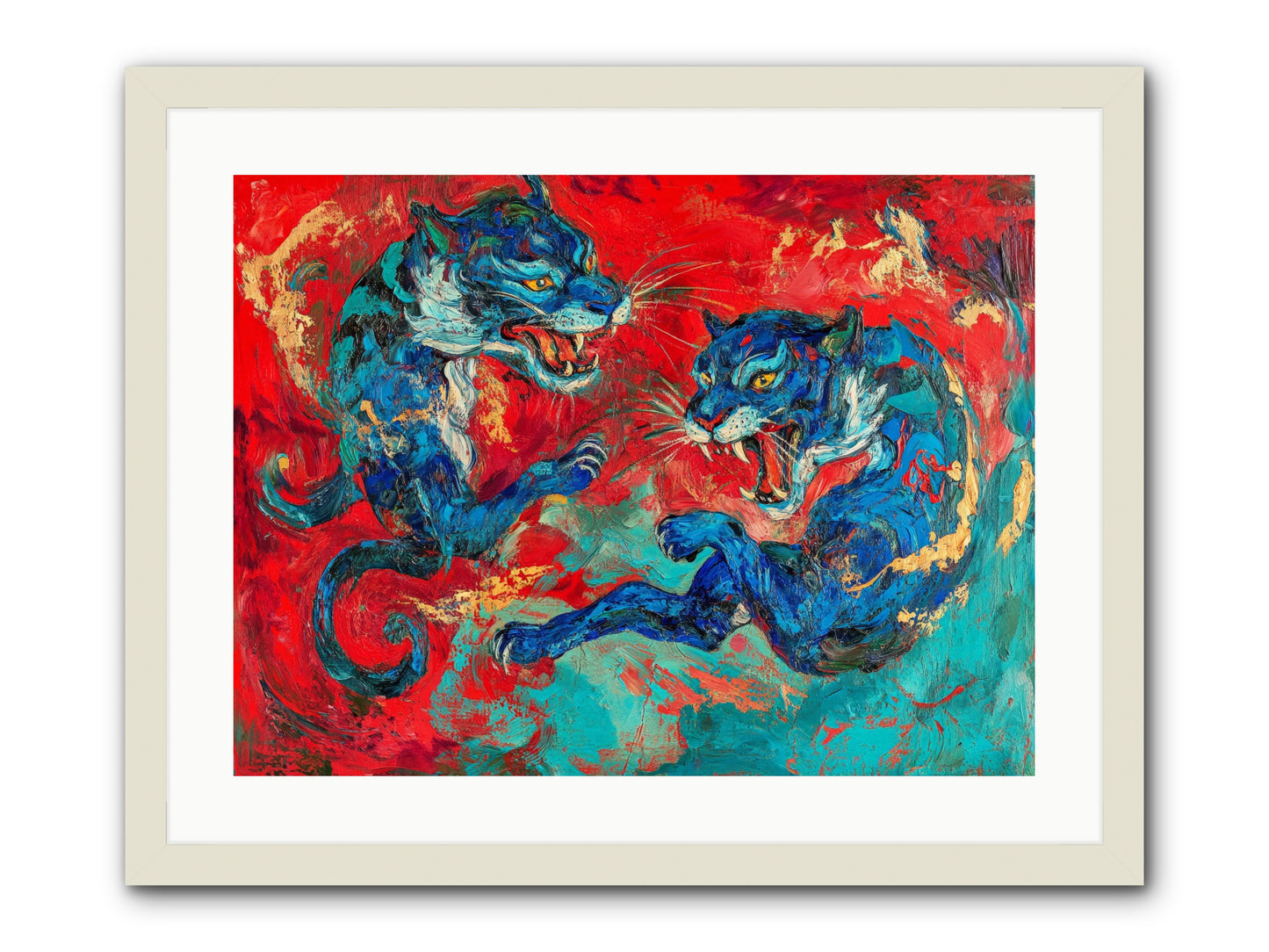 Royal Tiger Ballet -- Framed Print - White 24x18