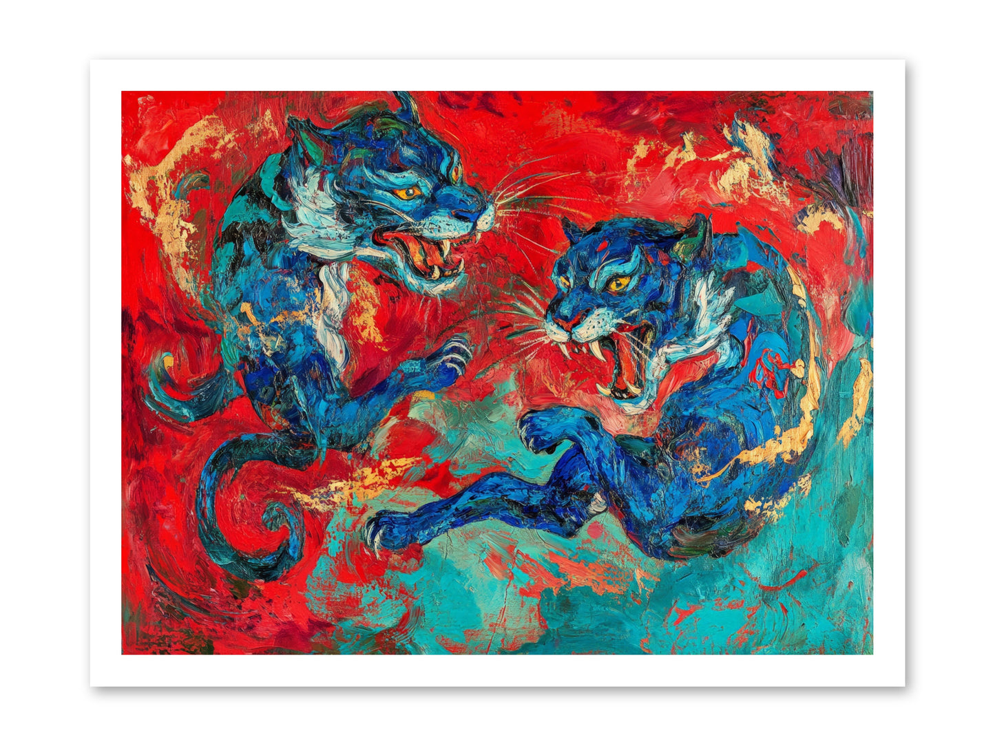Royal Tiger Ballet -- Loose Canvas Print 24x18