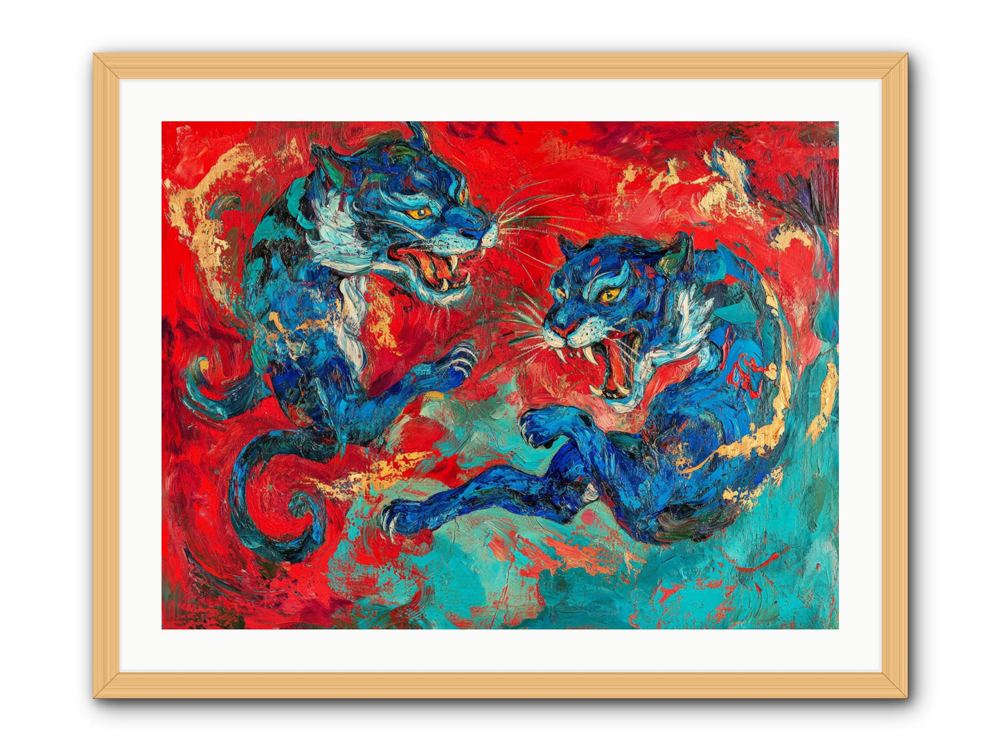 Royal Tiger Ballet -- Framed Print - Natural 32x24