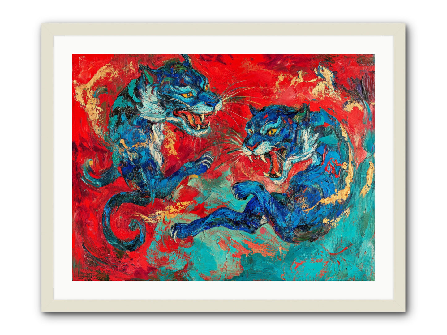 Royal Tiger Ballet -- Framed Print - White 32x24
