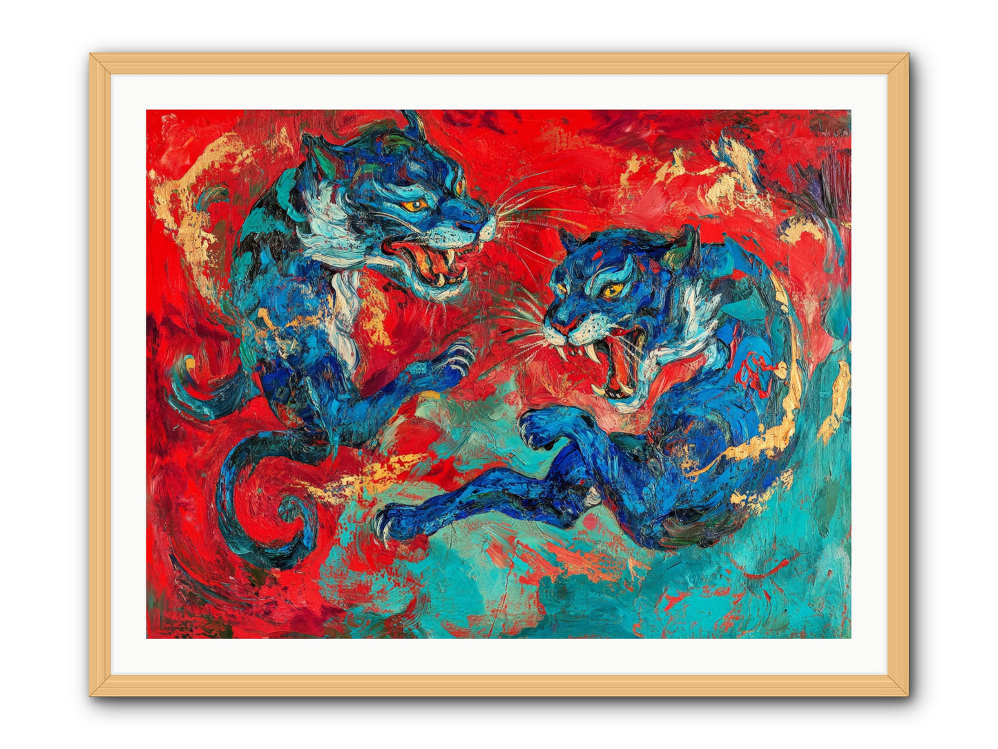 Royal Tiger Ballet -- Framed Print - Natural 40x30