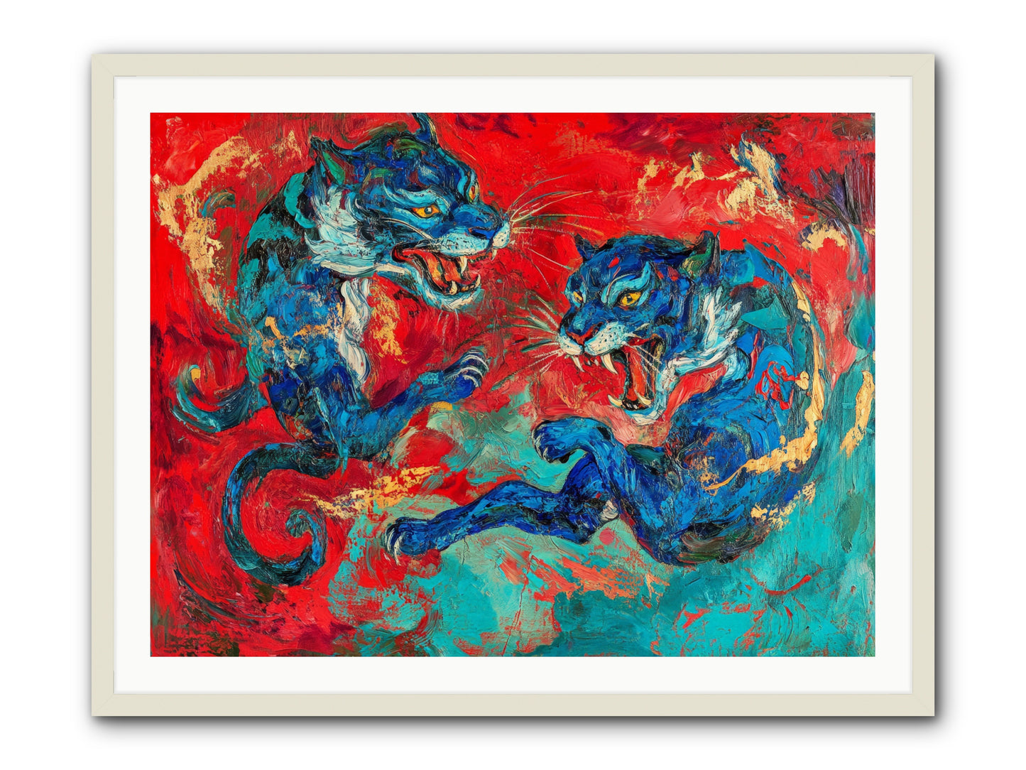 Royal Tiger Ballet -- Framed Print - White 40x30