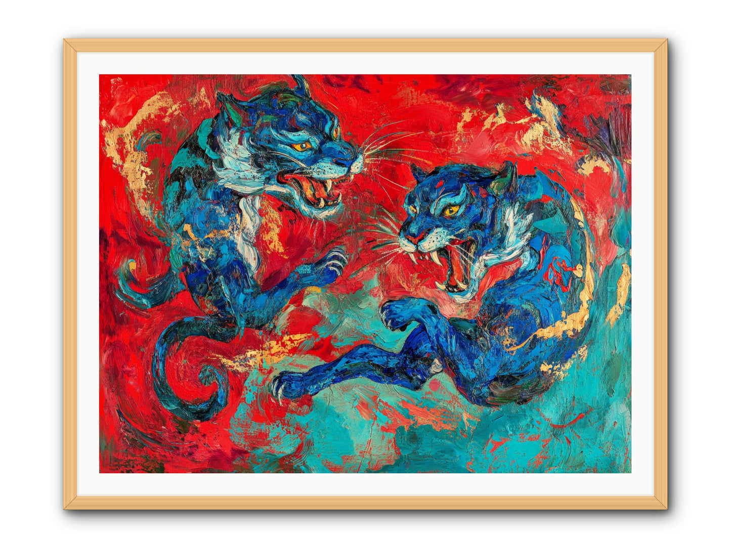 Royal Tiger Ballet -- Framed Print - Natural 48x36