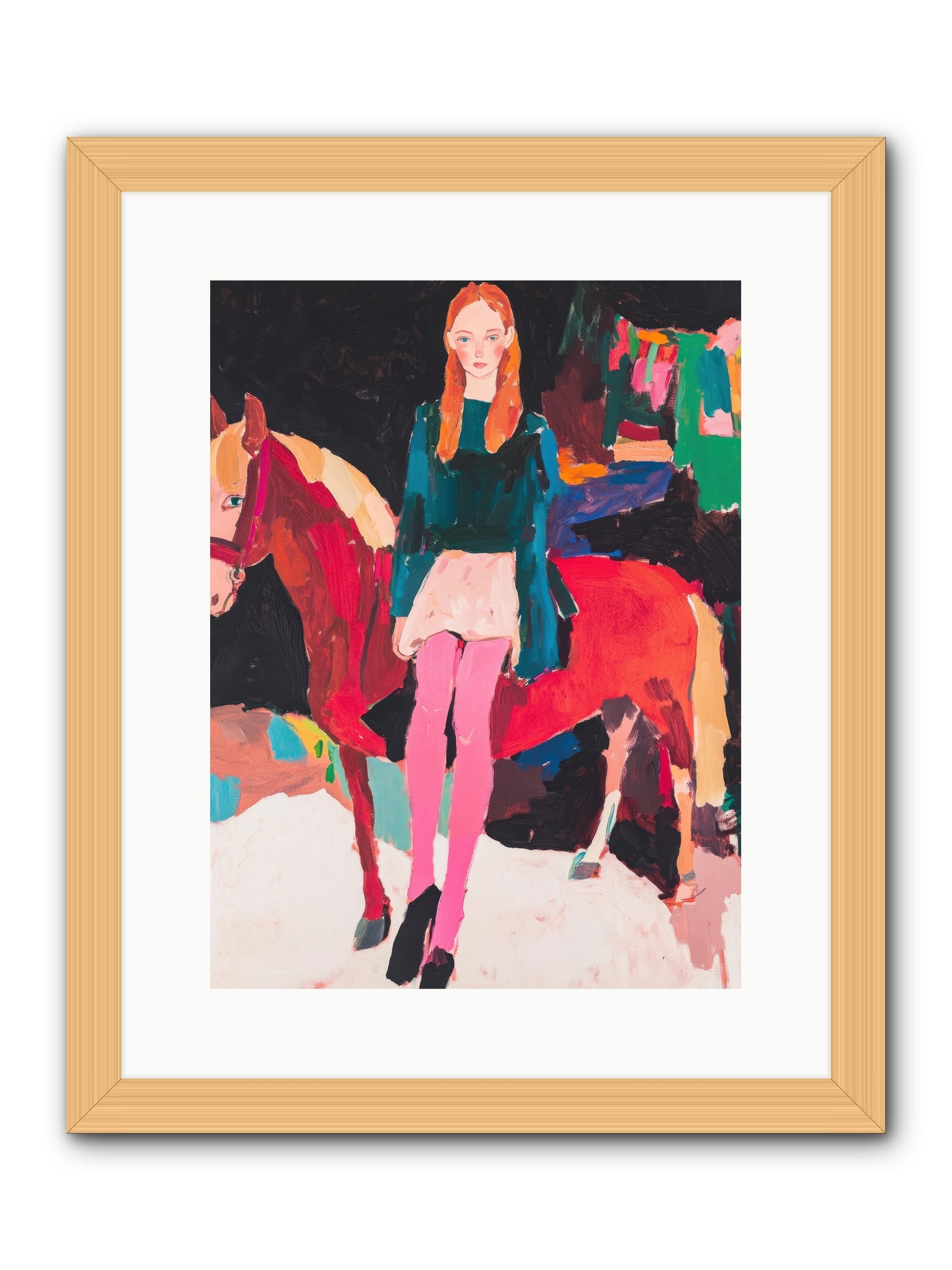 Ruby Hoofbeats -- Framed Print - Natural 12x16