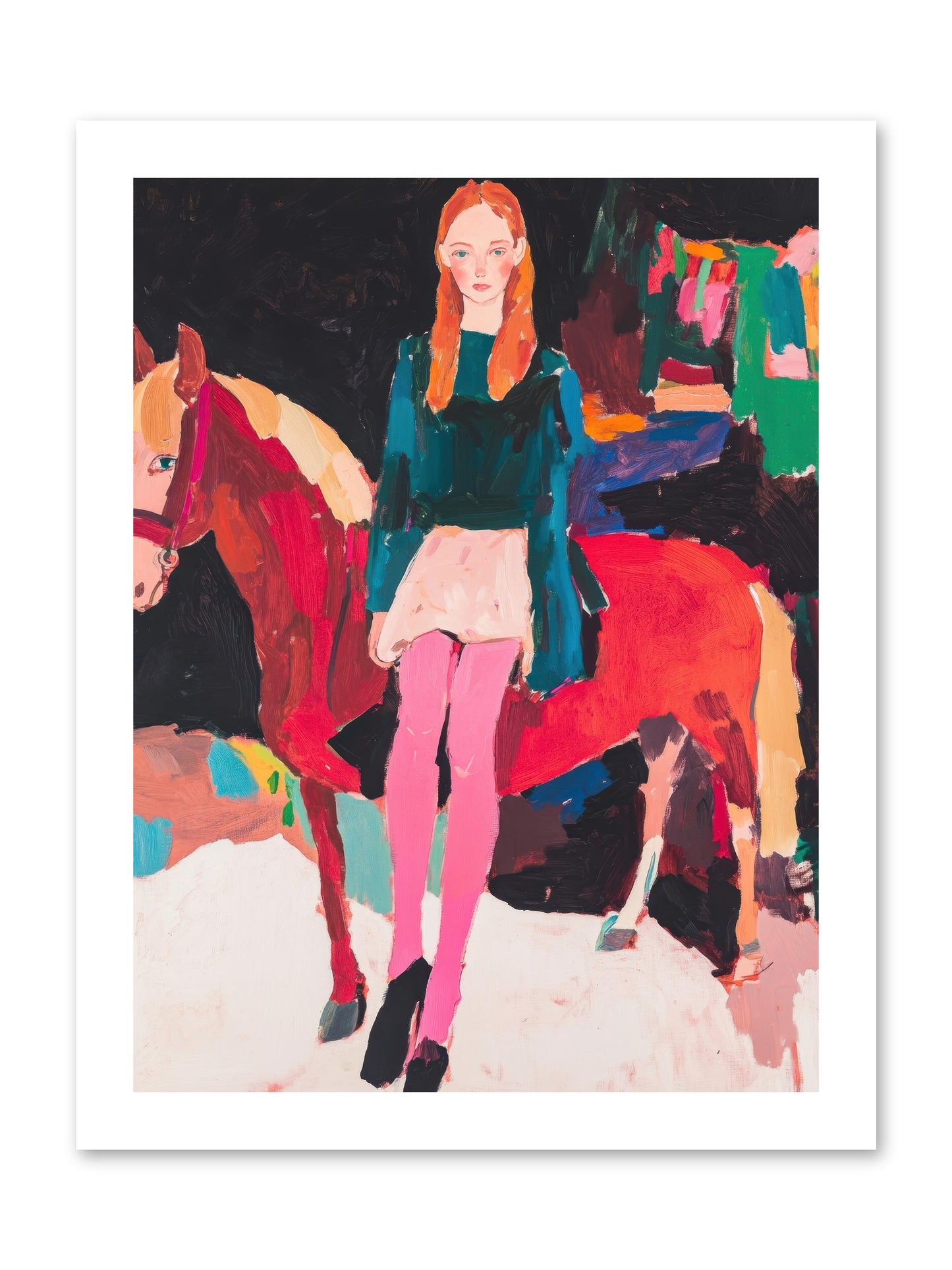 Ruby Hoofbeats -- Loose Canvas Print 12x16