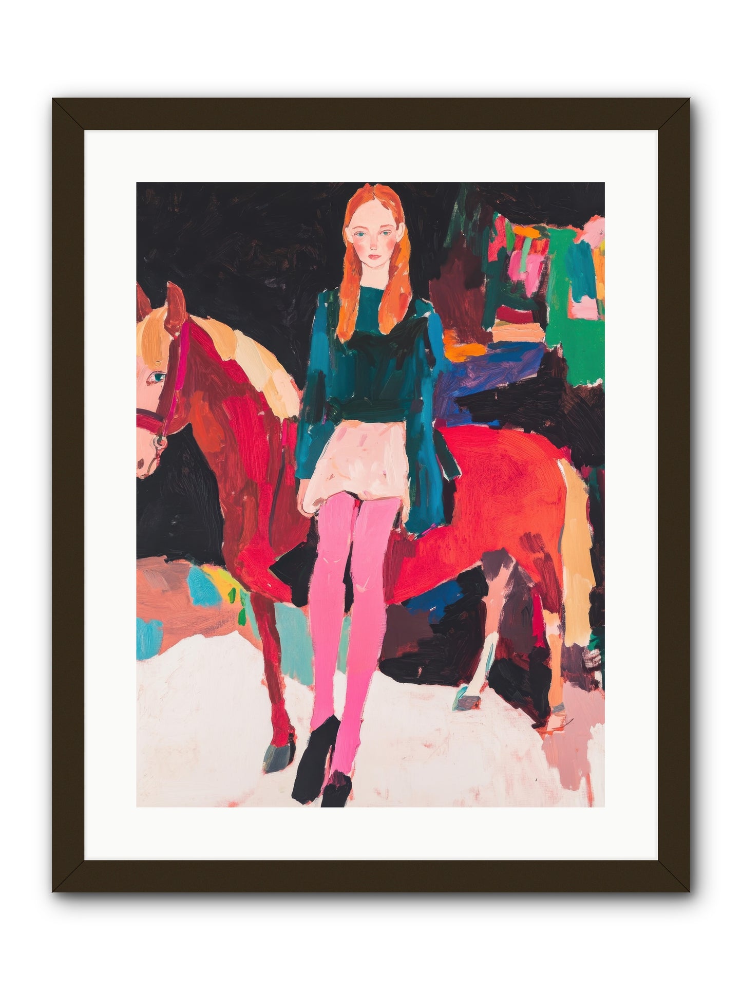 Ruby Hoofbeats -- Framed Print - Black 18x24