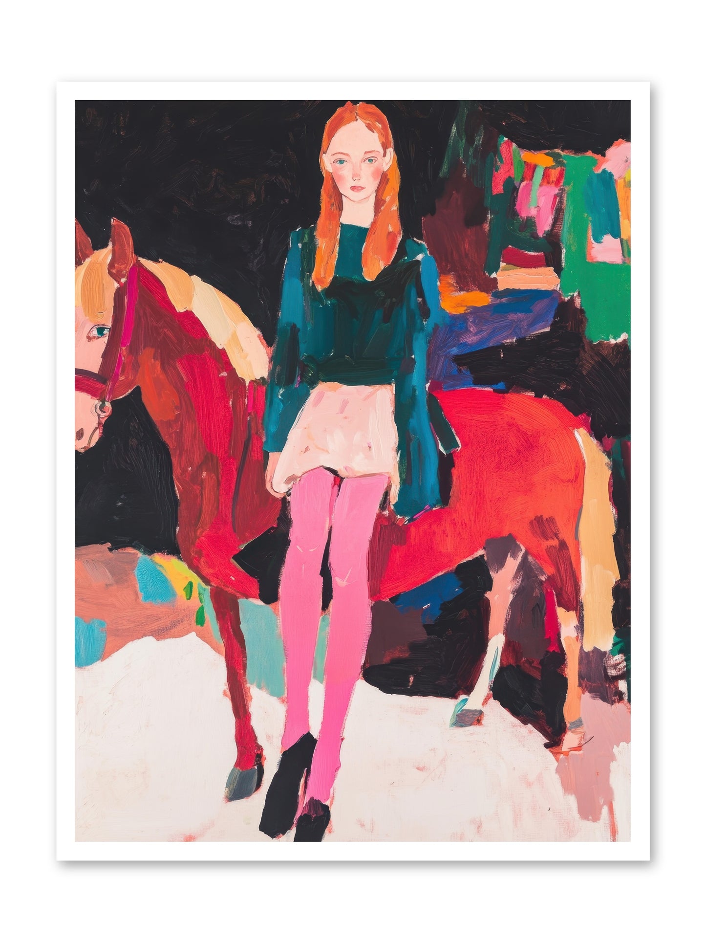 Ruby Hoofbeats -- Loose Canvas Print 30x40