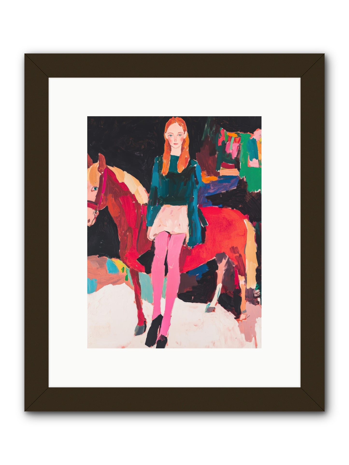 Ruby Hoofbeats -- Framed Print - Black 9x12