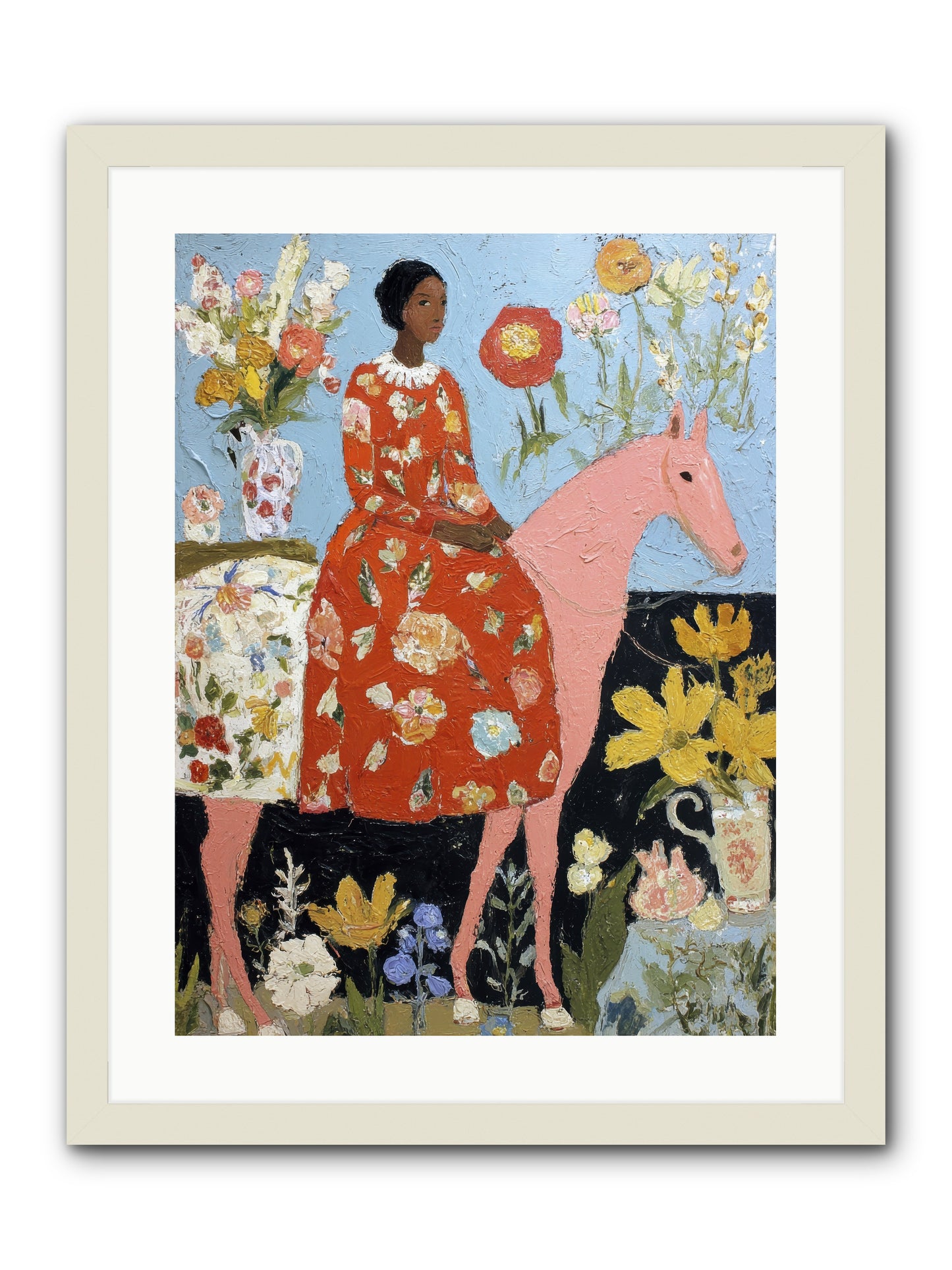 Ruby Lace & Morning -REZ -- Framed Print - White 18x24