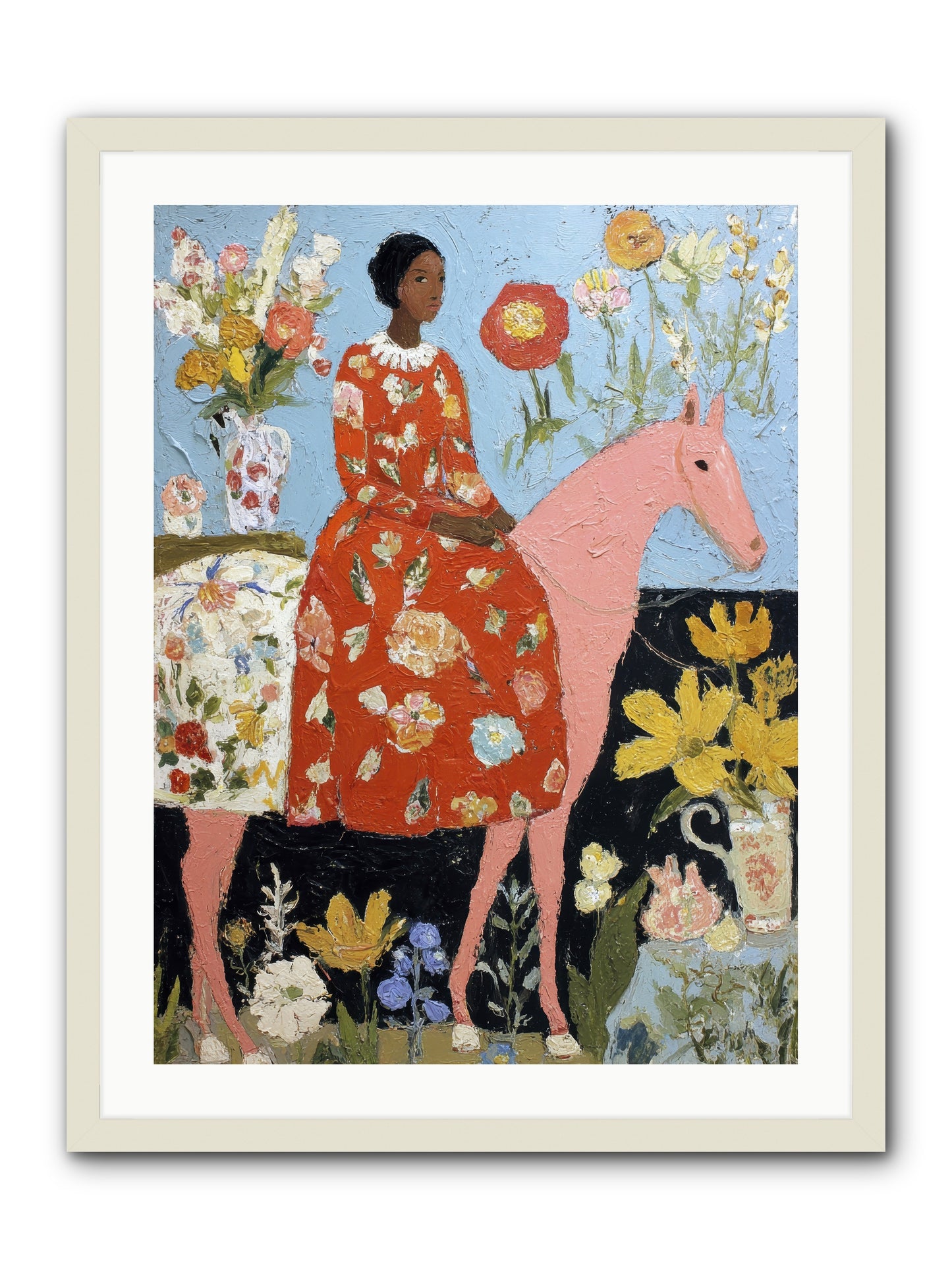 Ruby Lace & Morning -REZ -- Framed Print - White 24x32