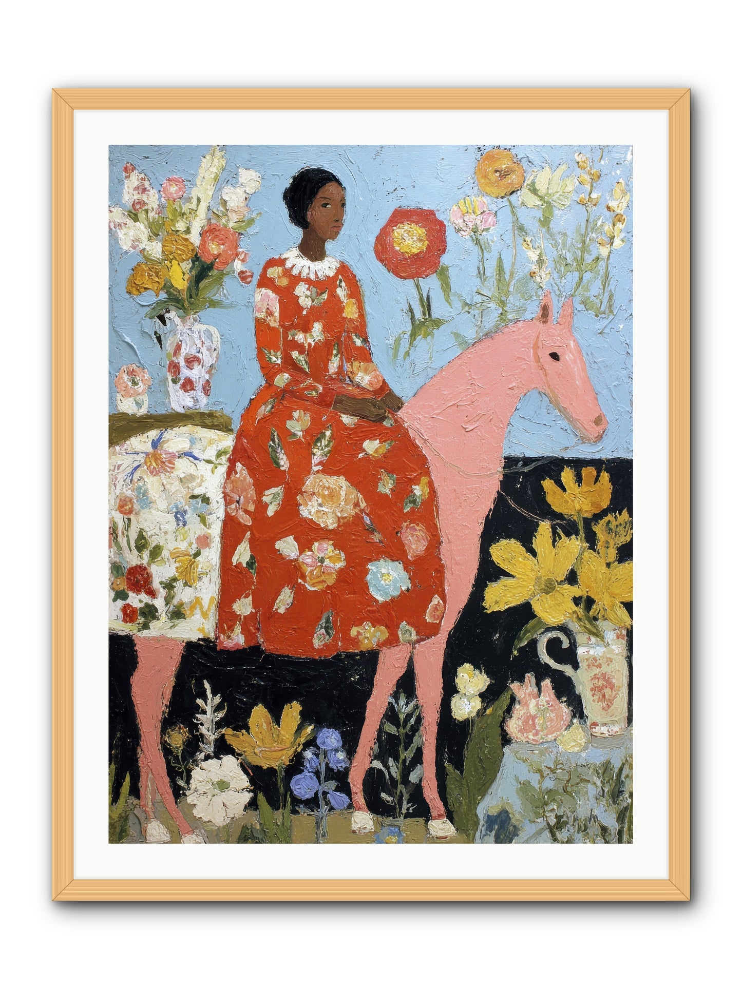 Ruby Lace & Morning -REZ -- Framed Print - Natural 30x40