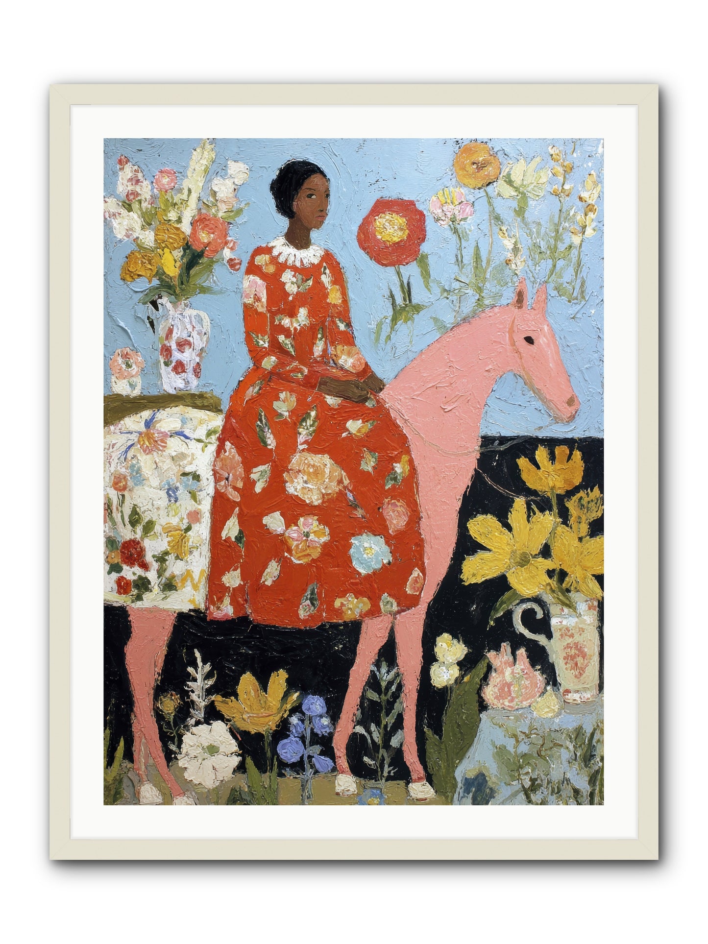 Ruby Lace & Morning -REZ -- Framed Print - White 30x40