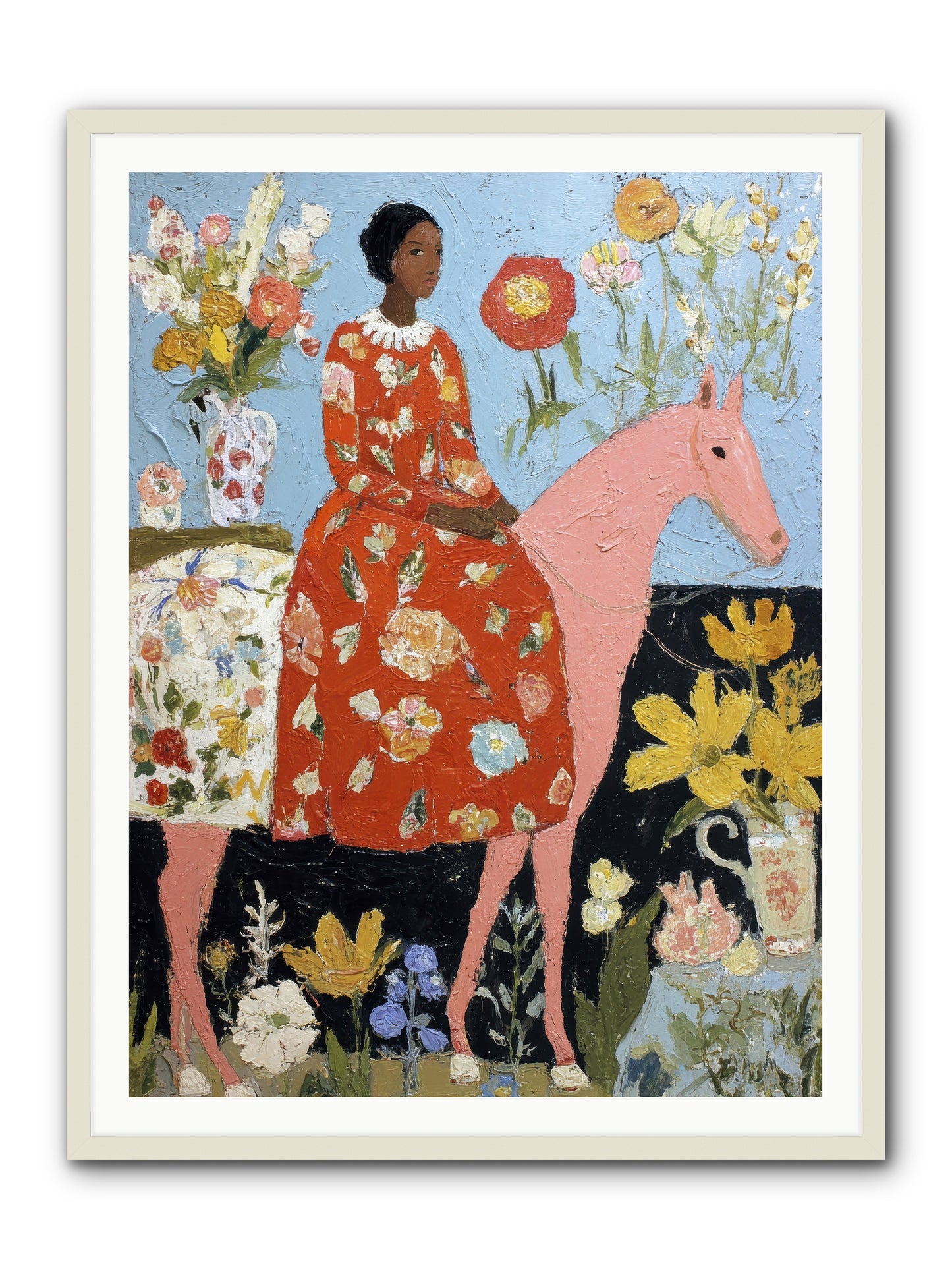 Ruby Lace & Morning -REZ -- Framed Print - White 36x48