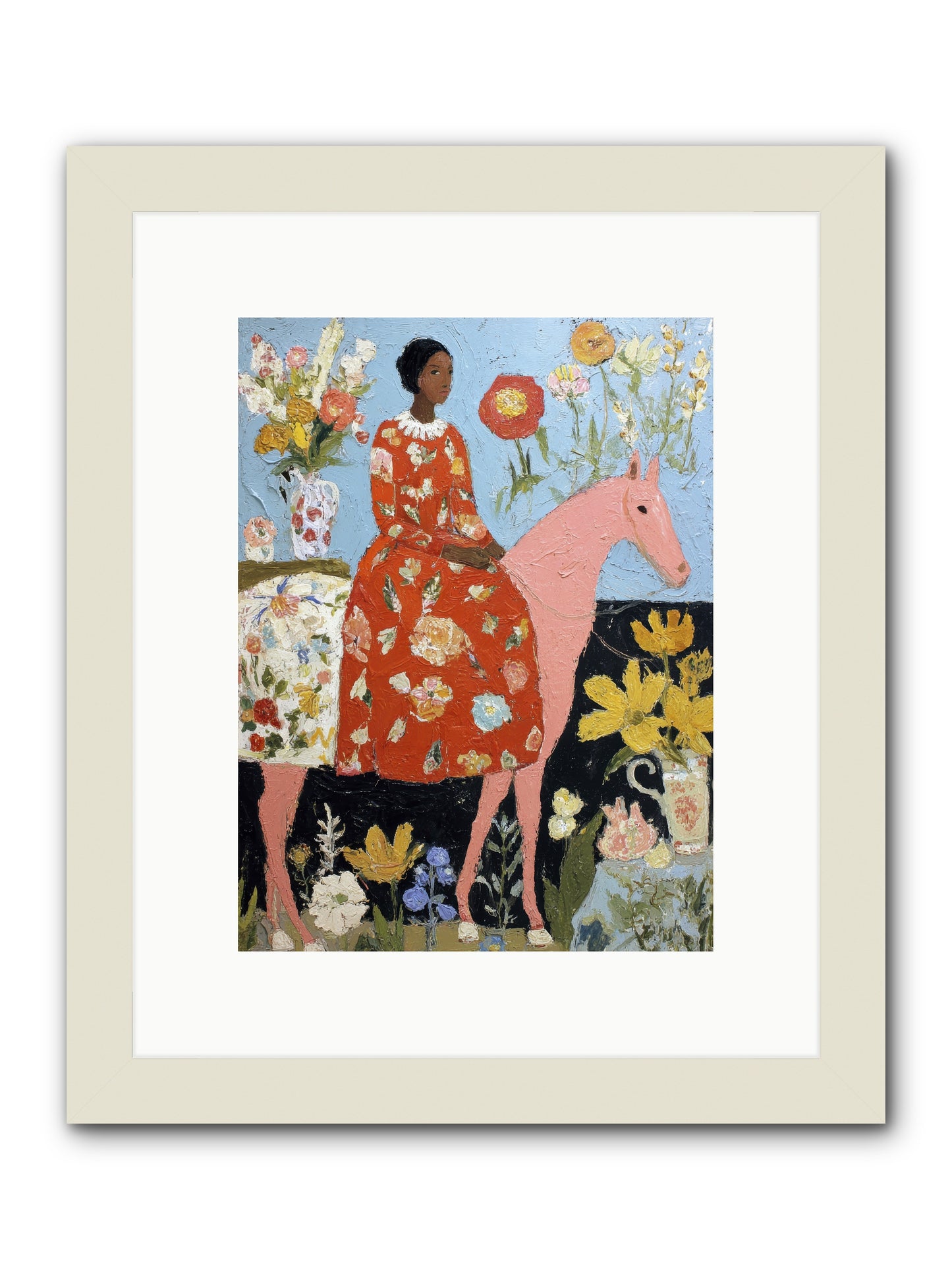Ruby Lace & Morning -REZ -- Framed Print - White 9x12