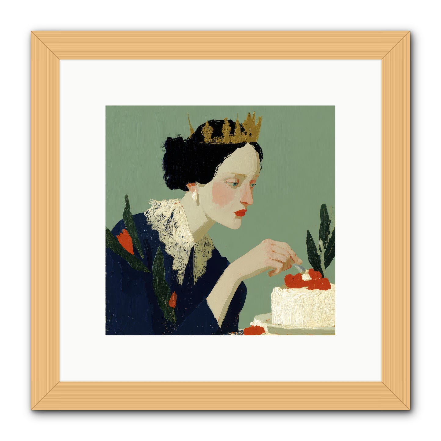 Ruled with Sweetness -- Framed Print - Natural 10x10