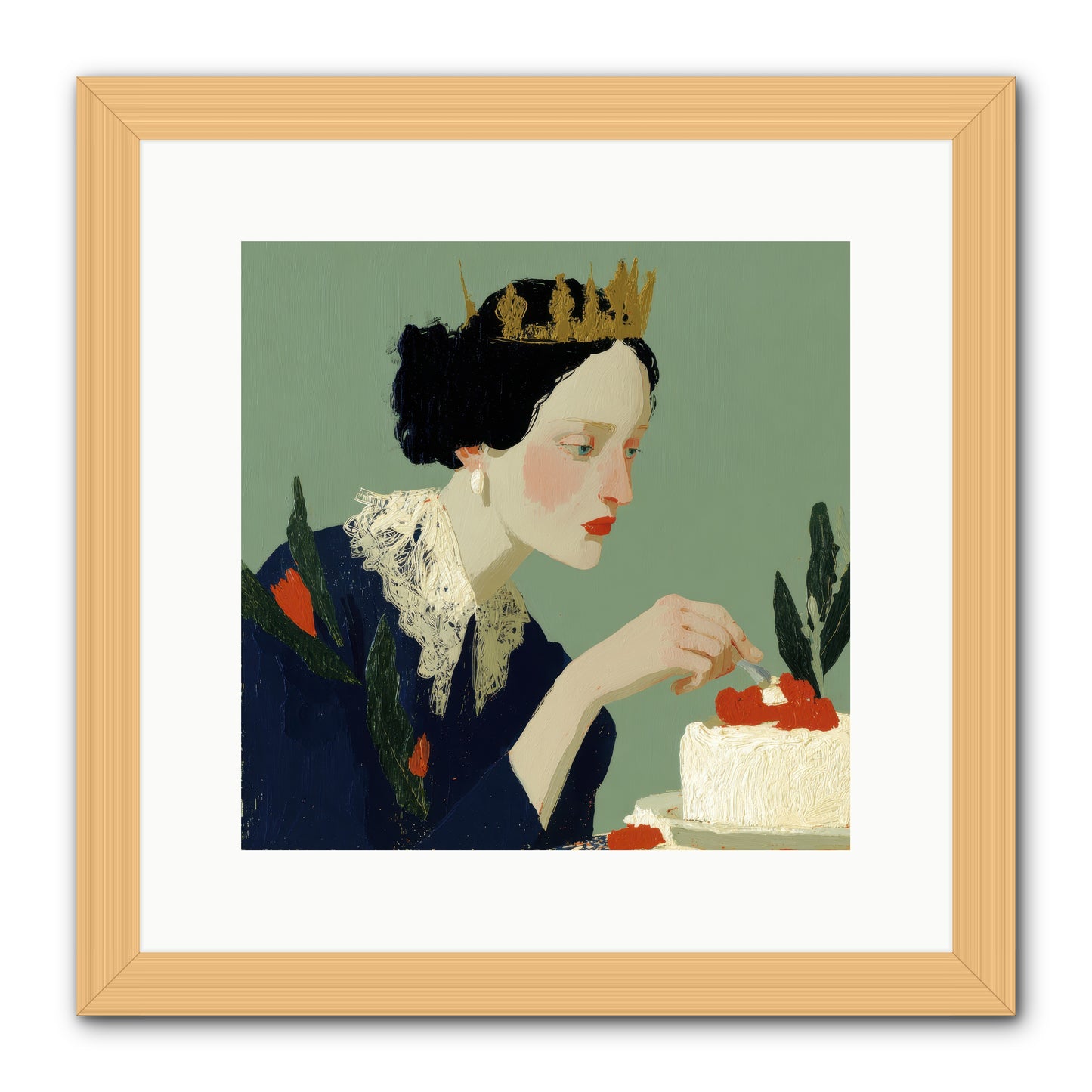 Ruled with Sweetness -- Framed Print - Natural 12x12
