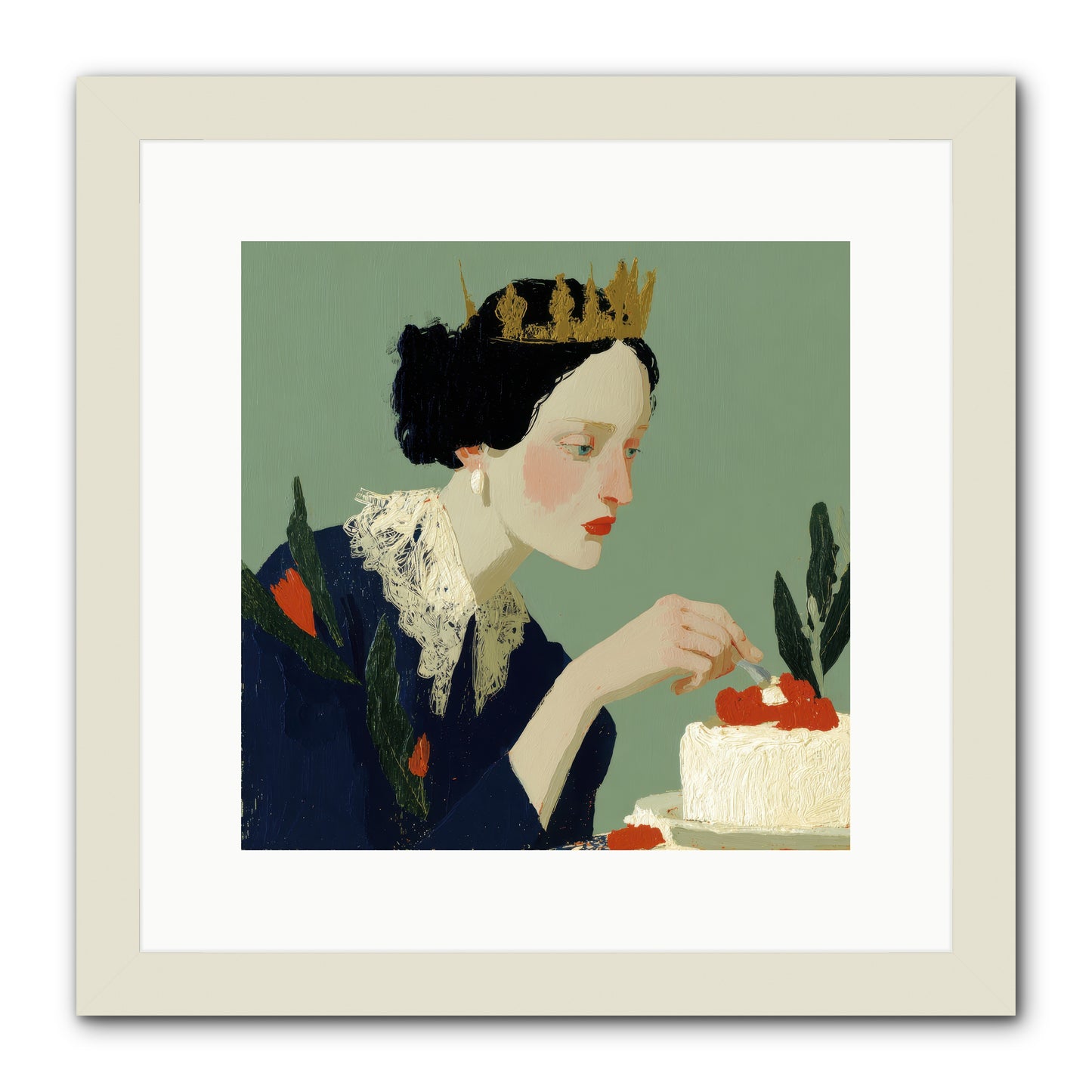 Ruled with Sweetness -- Framed Print - White 12x12