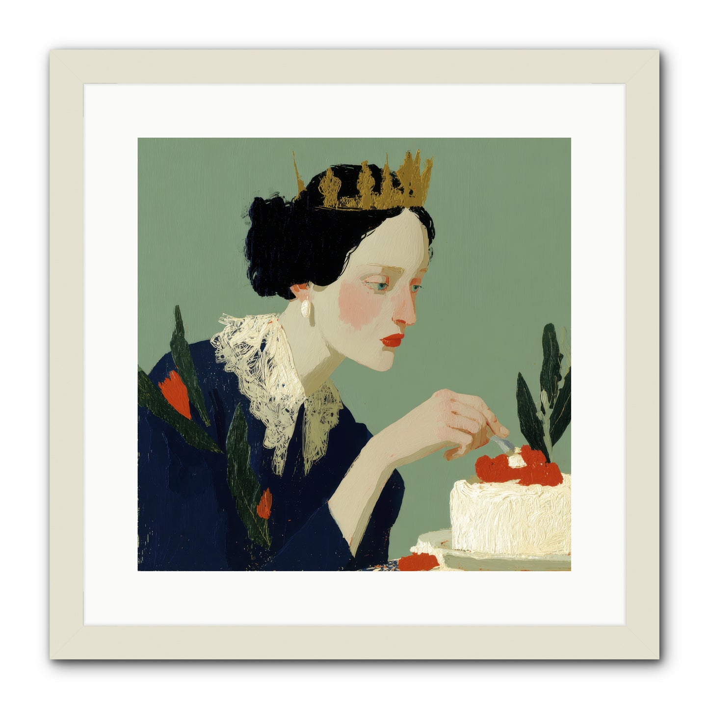 Ruled with Sweetness -- Framed Print - White 16x16