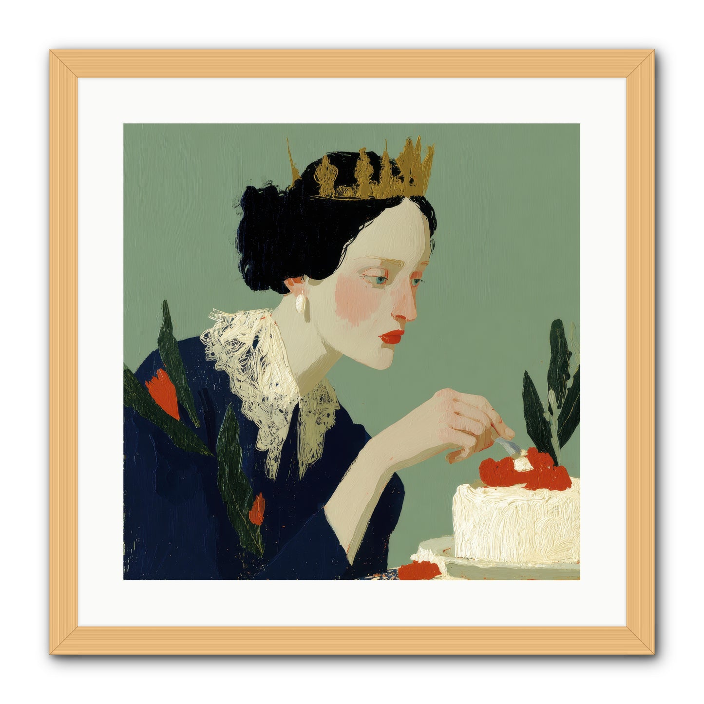 Ruled with Sweetness -- Framed Print - Natural 20x20