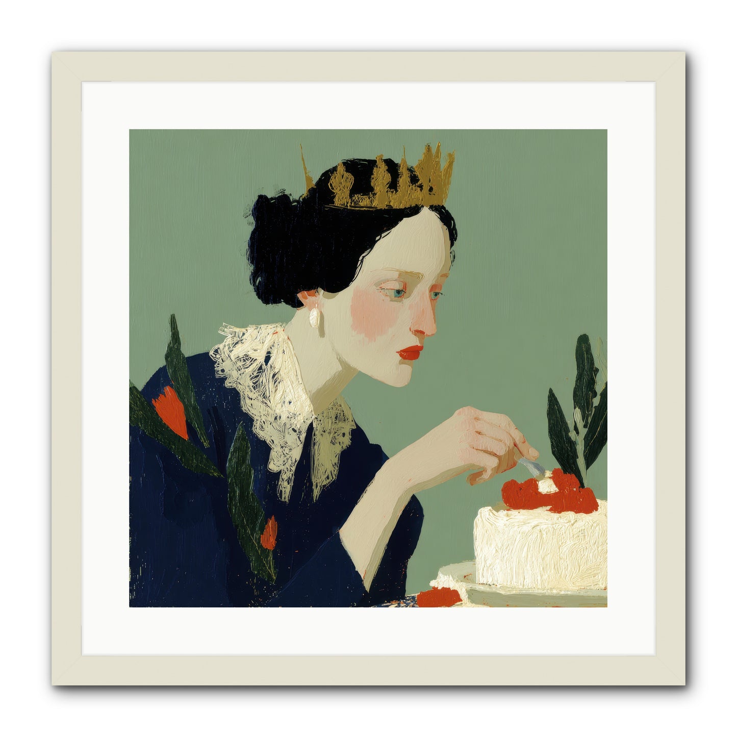 Ruled with Sweetness -- Framed Print - White 20x20