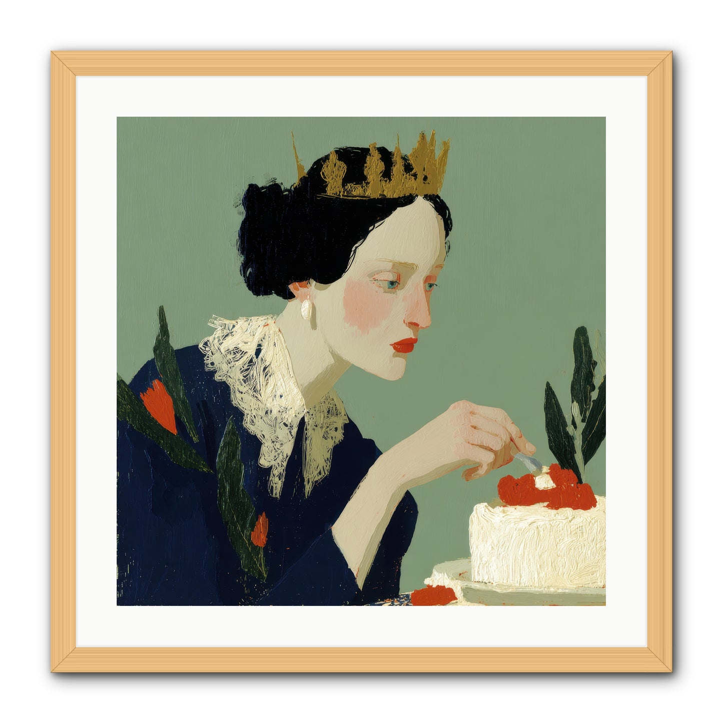 Ruled with Sweetness -- Framed Print - Natural 24x24