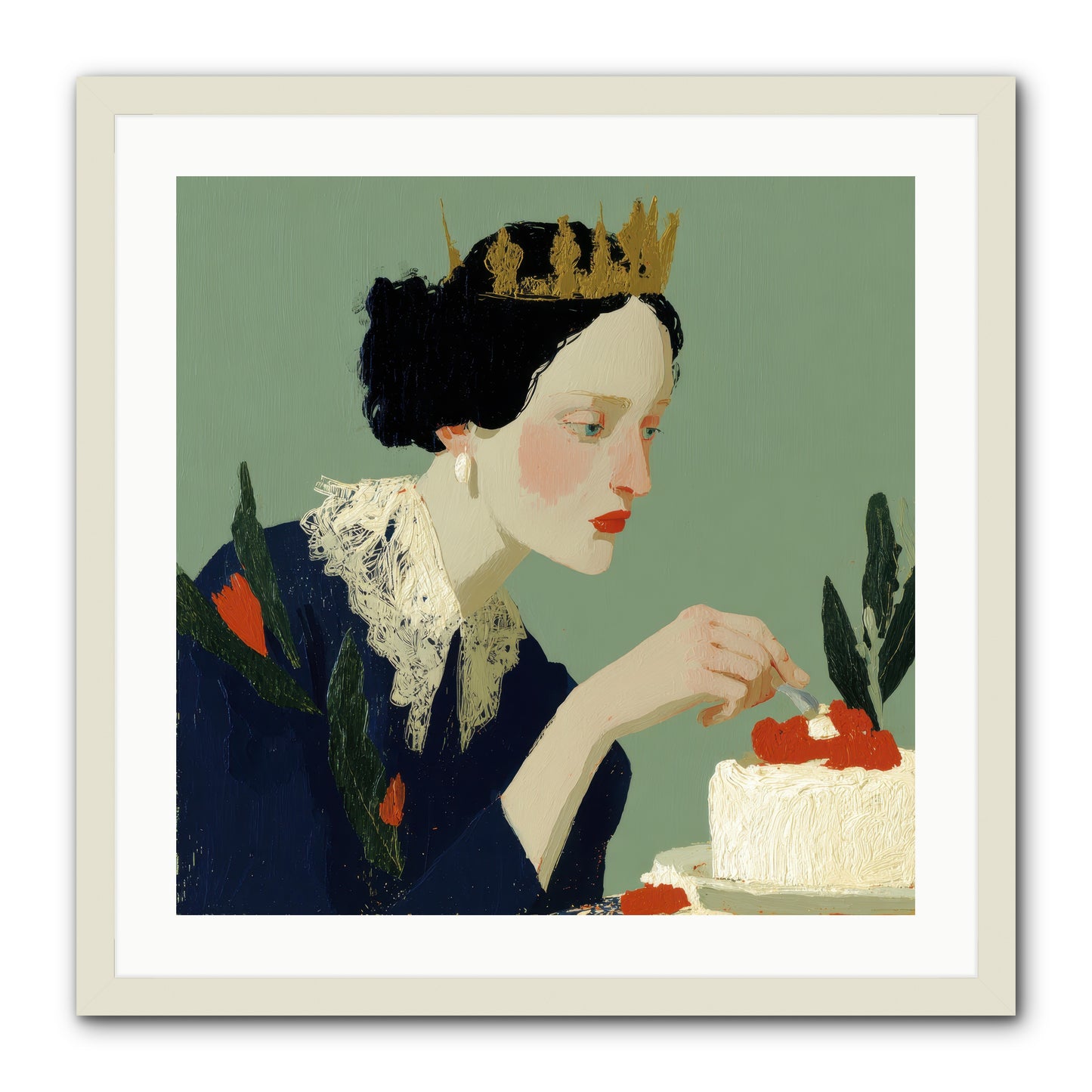 Ruled with Sweetness -- Framed Print - White 24x24