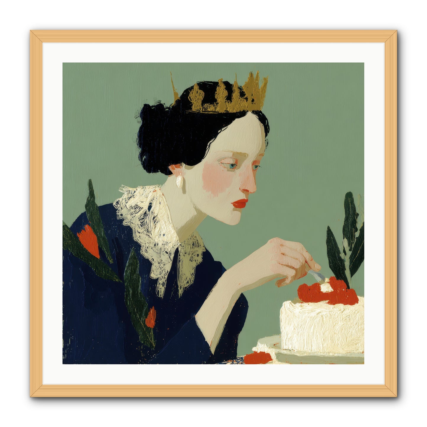 Ruled with Sweetness -- Framed Print - Natural 30x30
