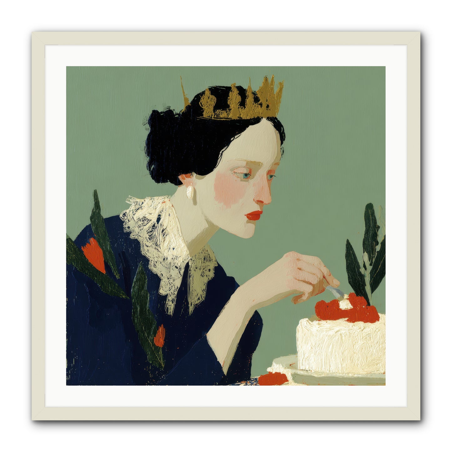 Ruled with Sweetness -- Framed Print - White 30x30