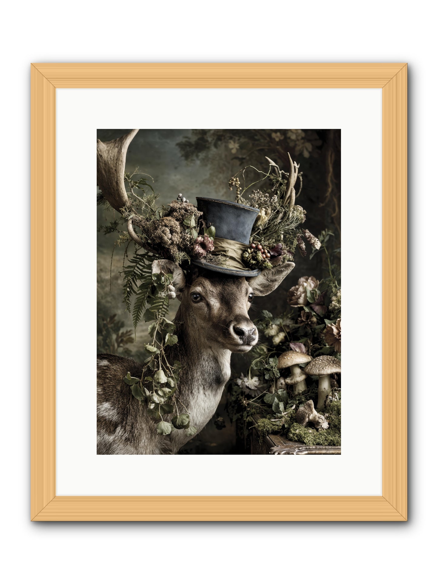 Sacred Grove Keeper -- Framed Print - Natural 12x16