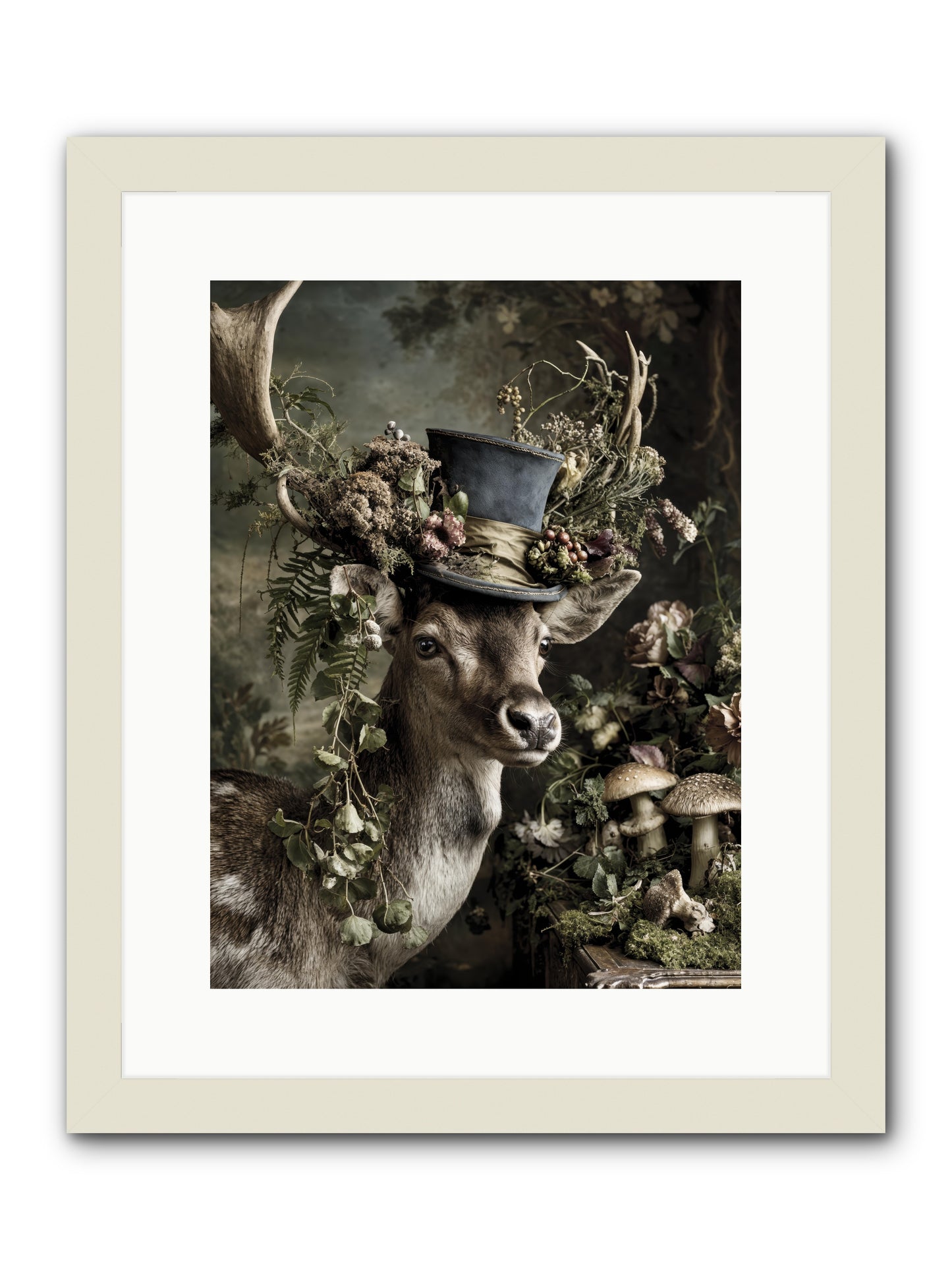 Sacred Grove Keeper -- Framed Print - White 12x16