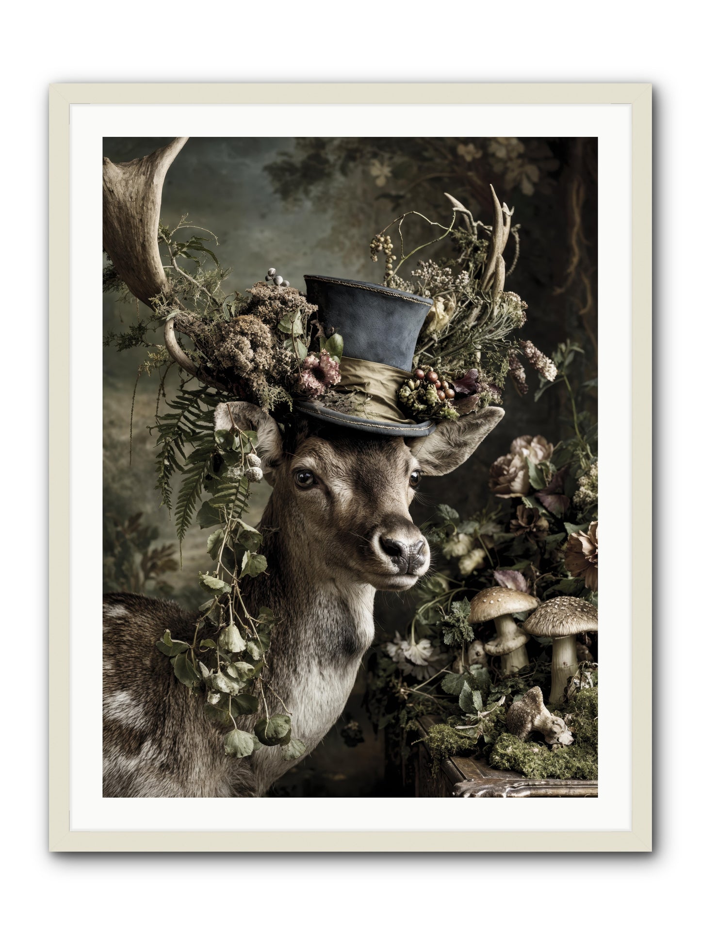 Sacred Grove Keeper -- Framed Print - White 30x40