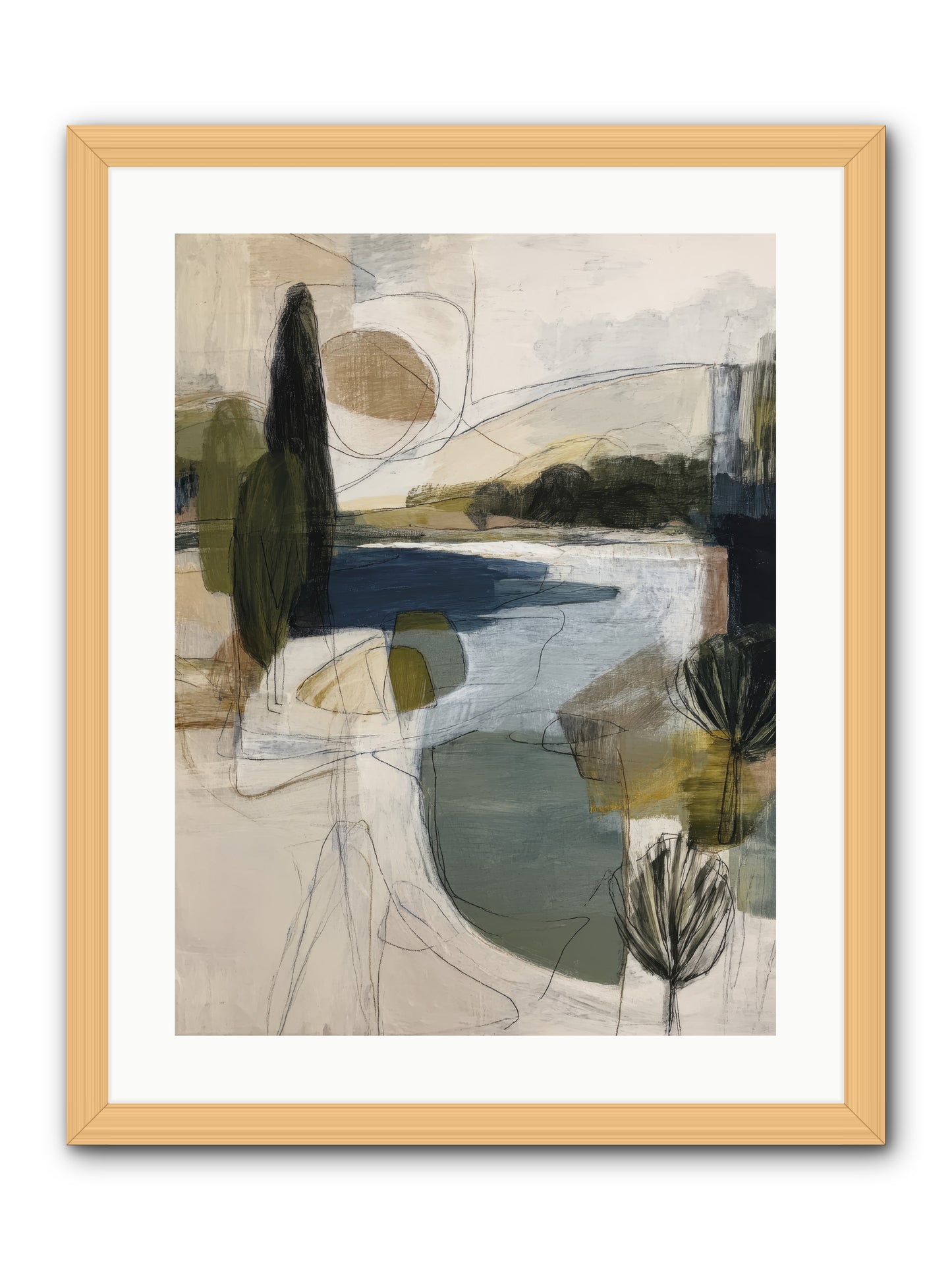 Sacred Pause -- Framed Print - Natural 18x24