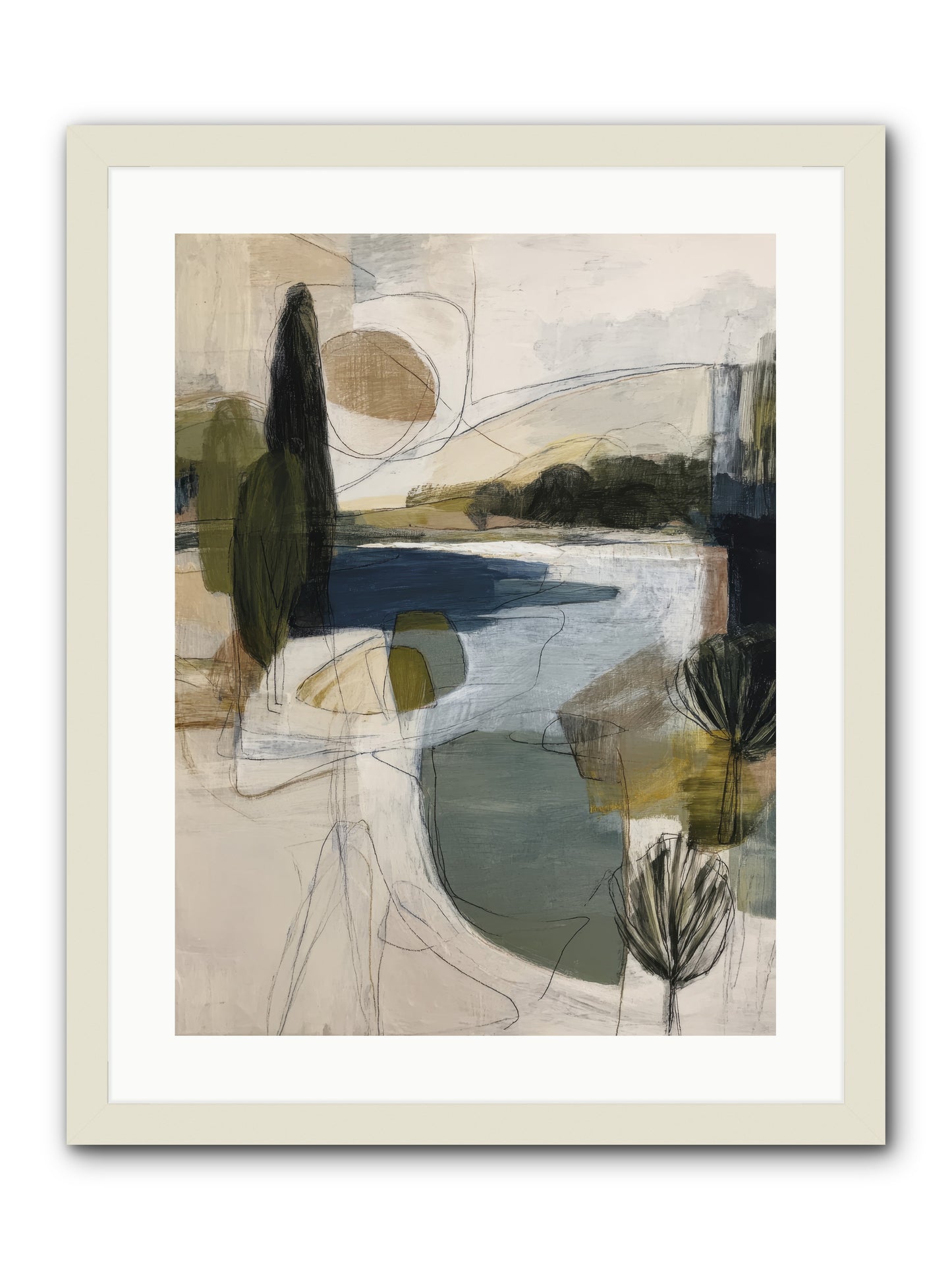 Sacred Pause -- Framed Print - White 18x24