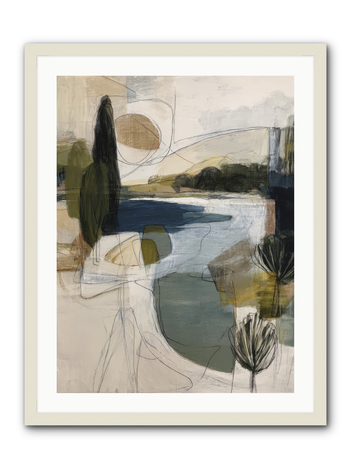 Sacred Pause -- Framed Print - White 24x32