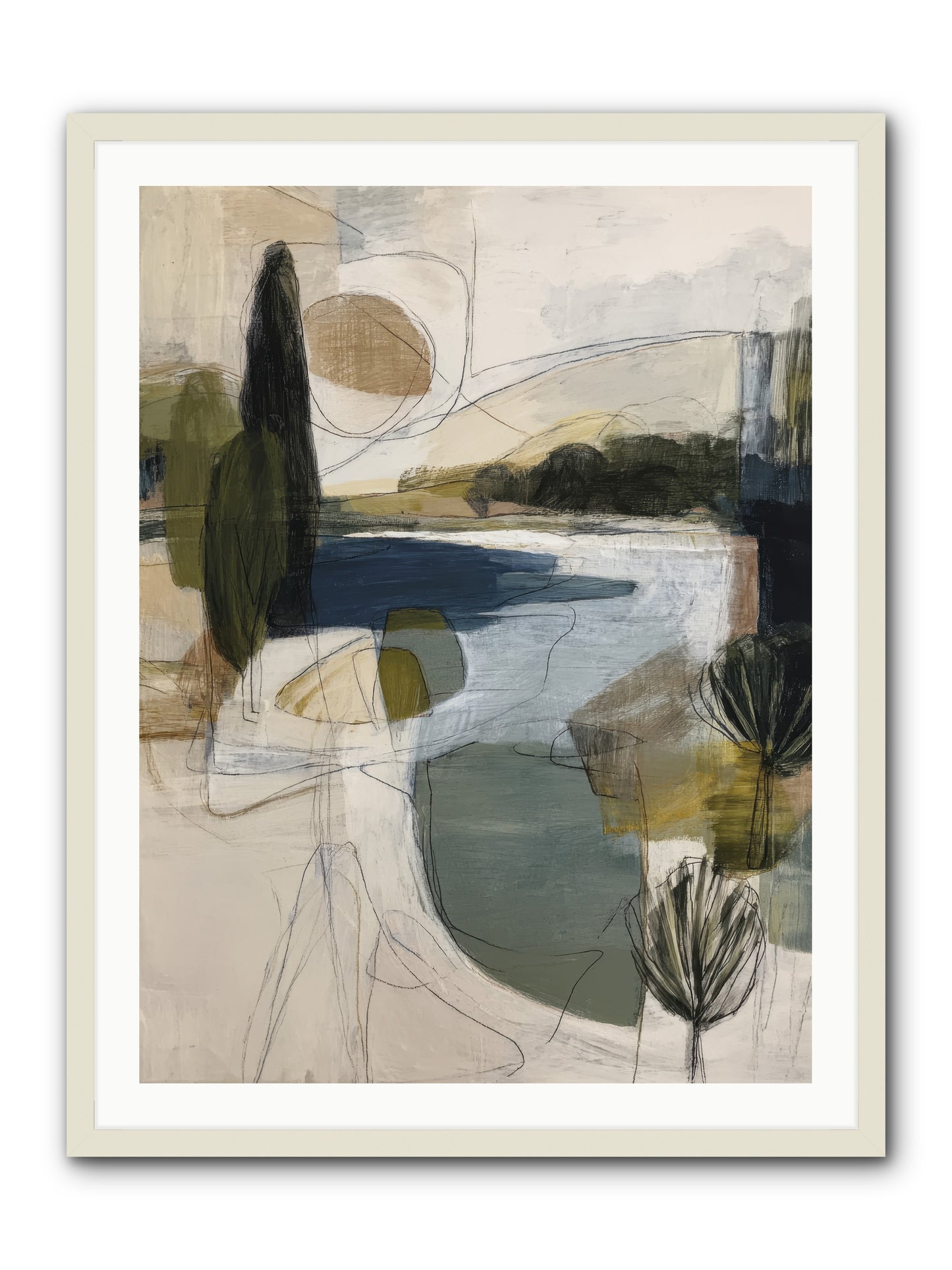Sacred Pause -- Framed Print - White 30x40