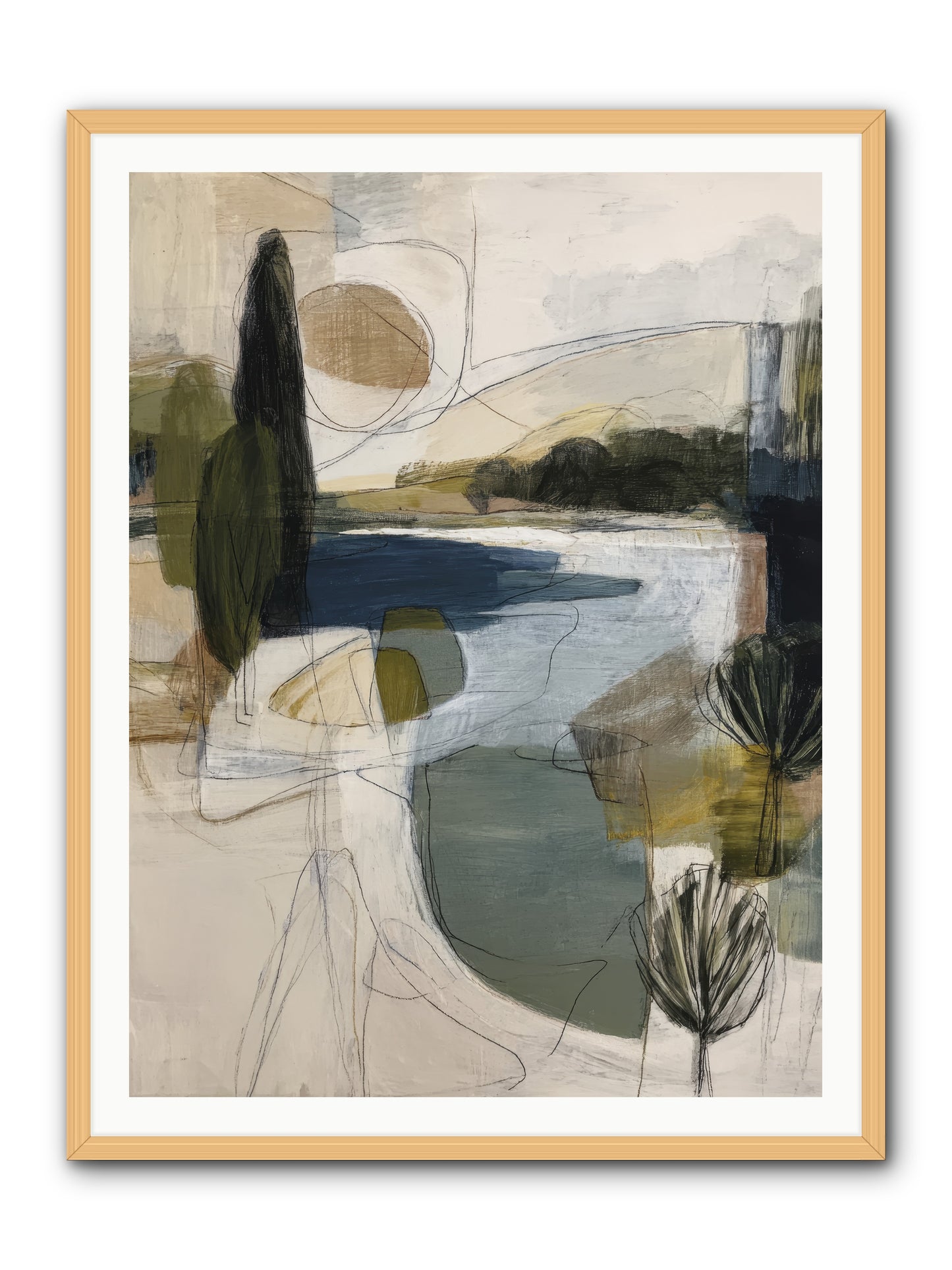 Sacred Pause -- Framed Print - Natural 36x48