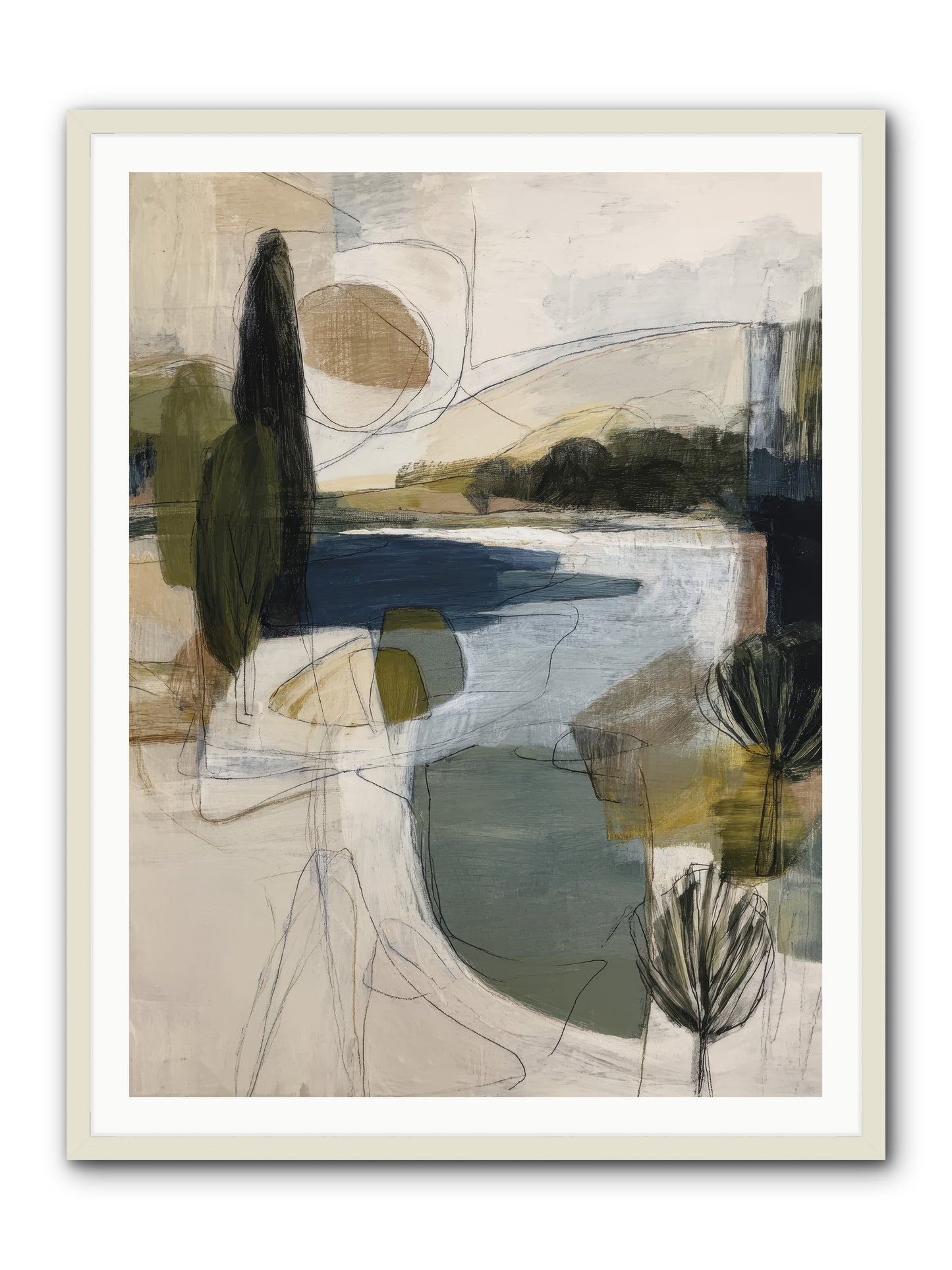 Sacred Pause -- Framed Print - White 36x48