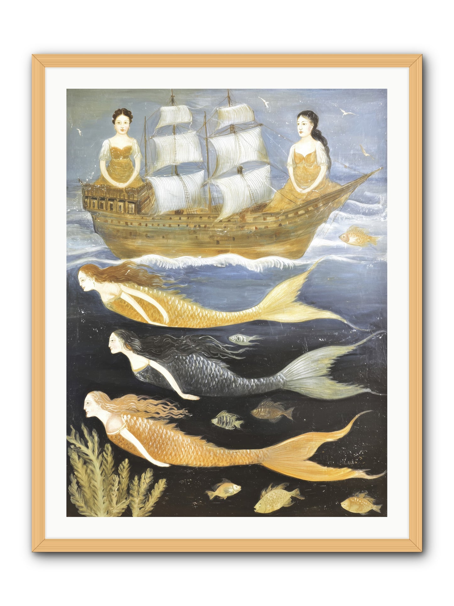 Sacred Sirens -- Framed Print - Natural 30x40