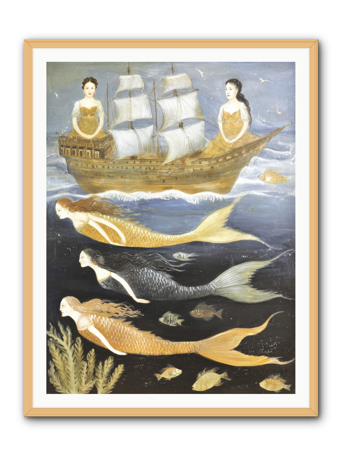 Sacred Sirens -- Framed Print - Natural 36x48