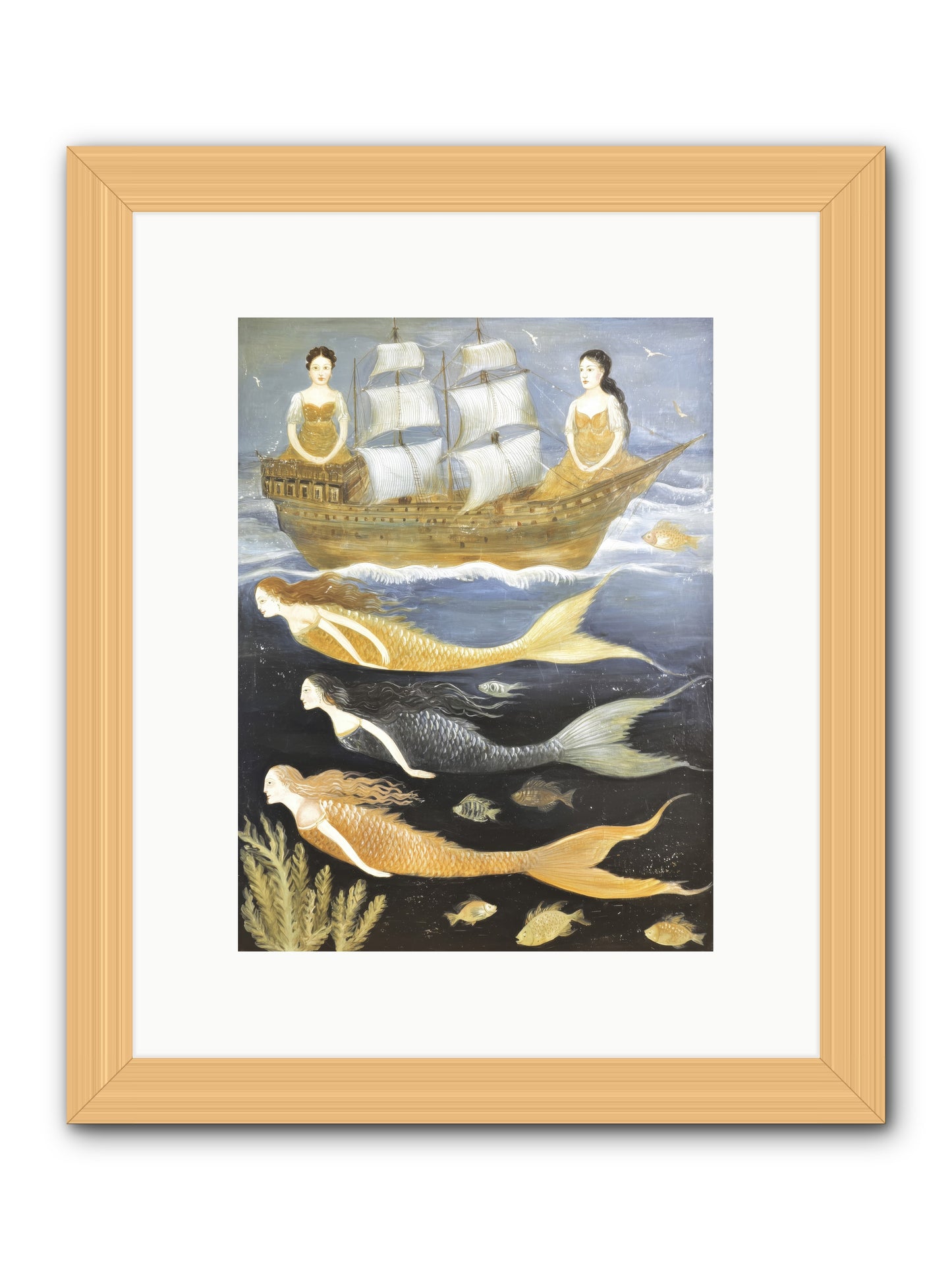 Sacred Sirens -- Framed Print - Natural 9x12