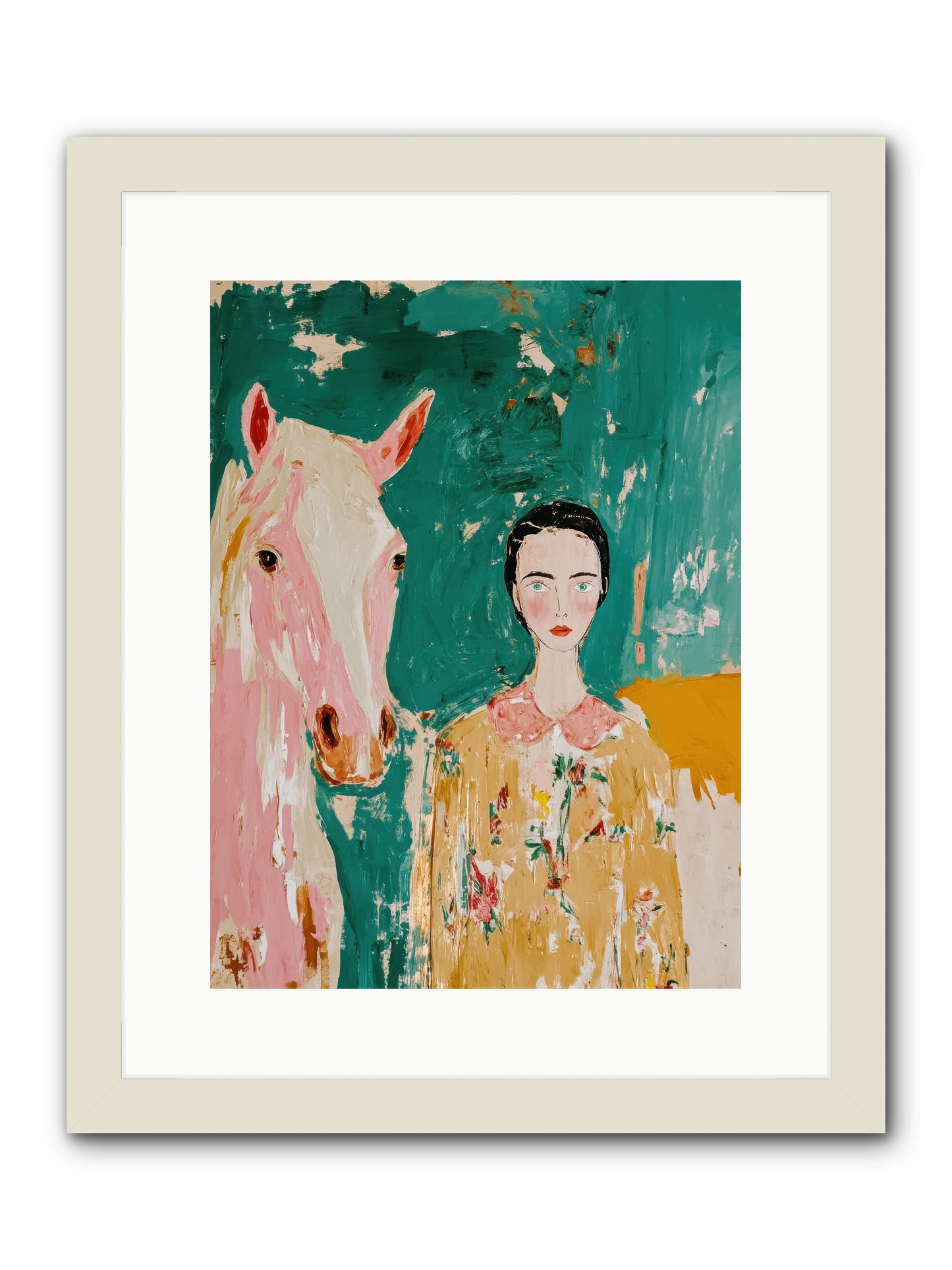 Sage & Stone -- Framed Print - White 12x16