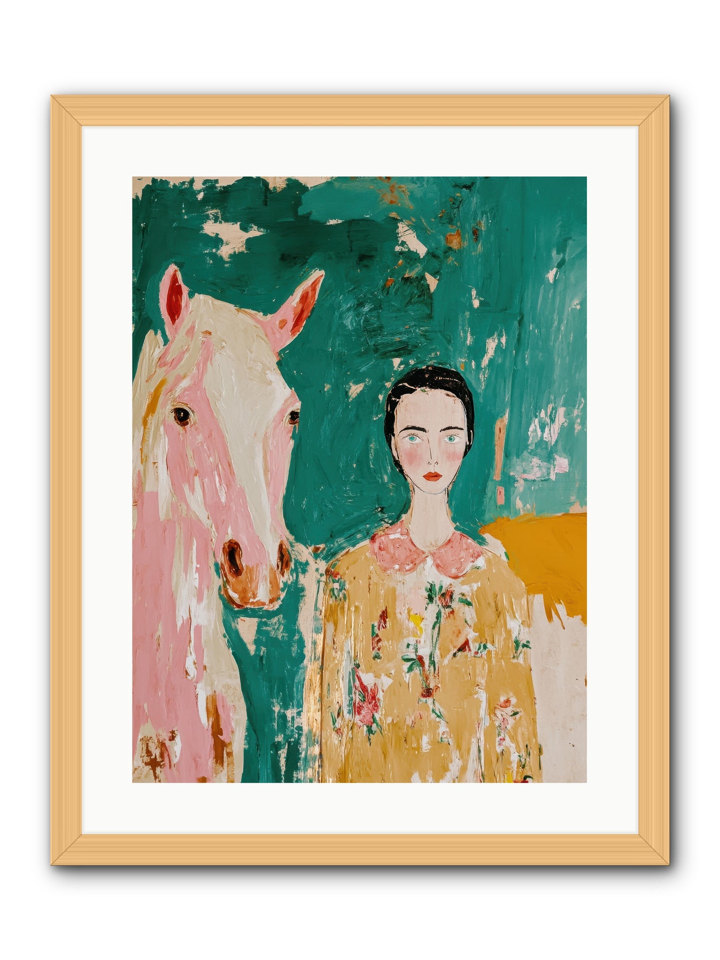 Sage & Stone -- Framed Print - Natural 18x24