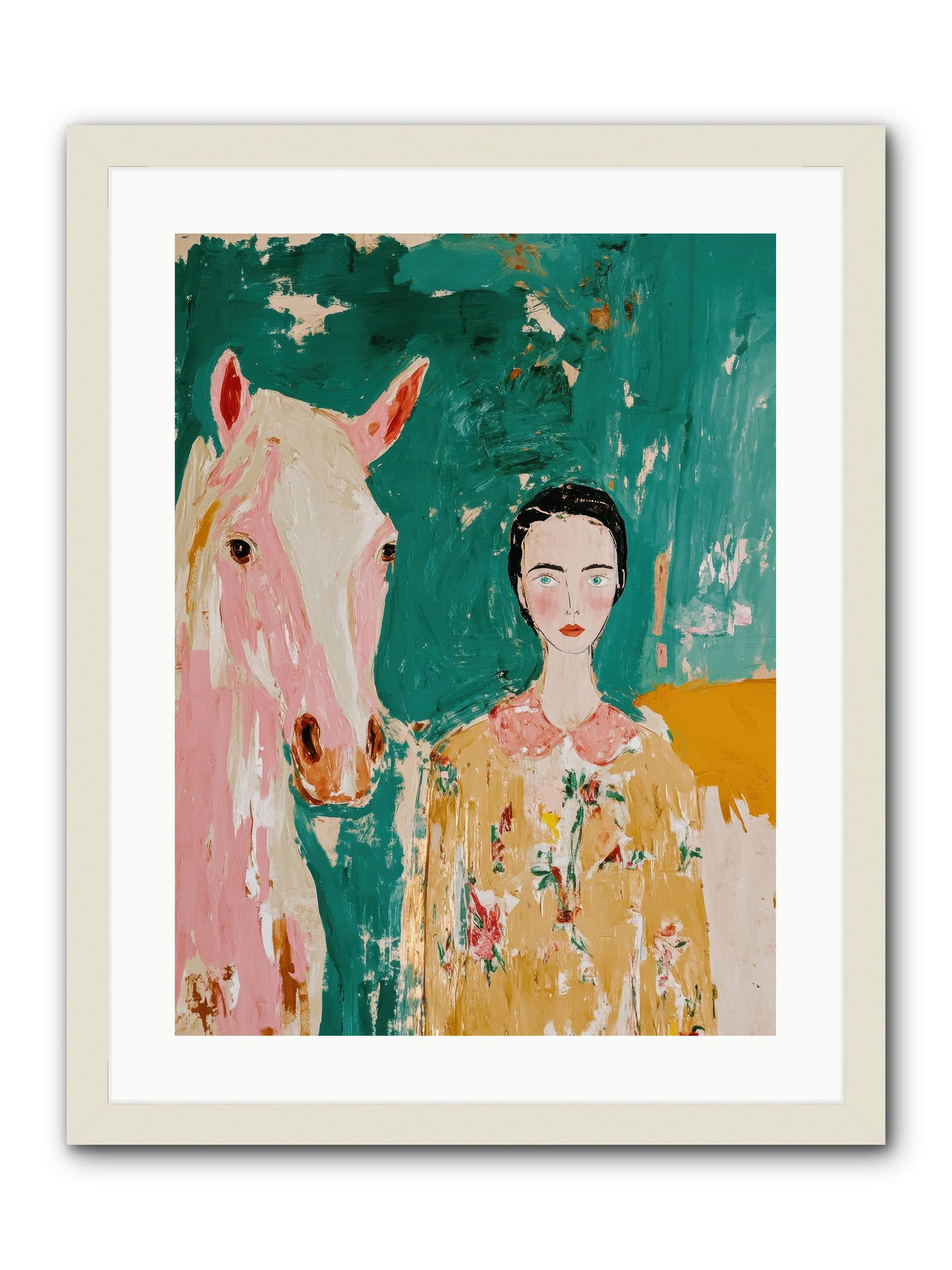 Sage & Stone -- Framed Print - White 18x24