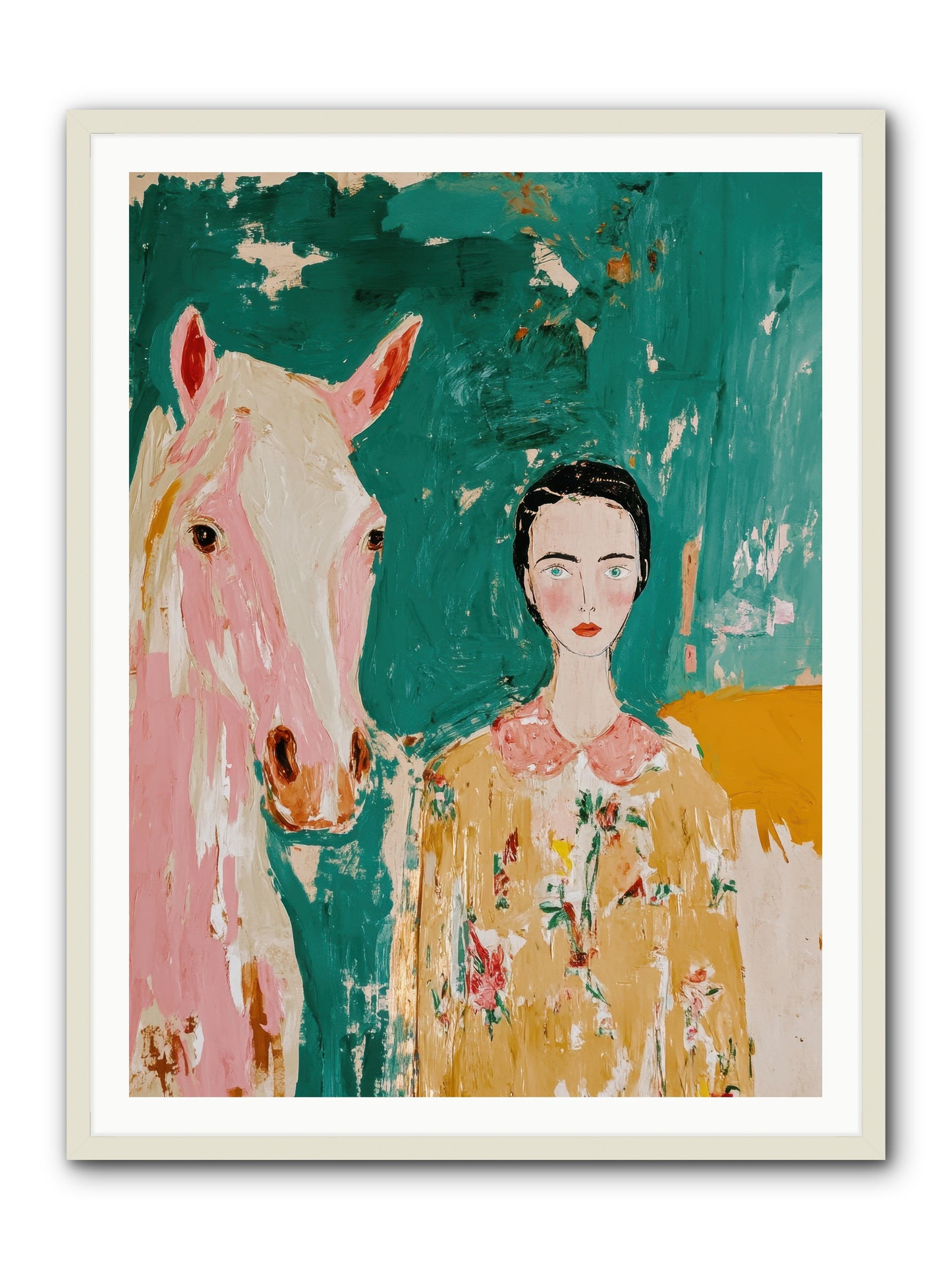 Sage & Stone -- Framed Print - White 36x48
